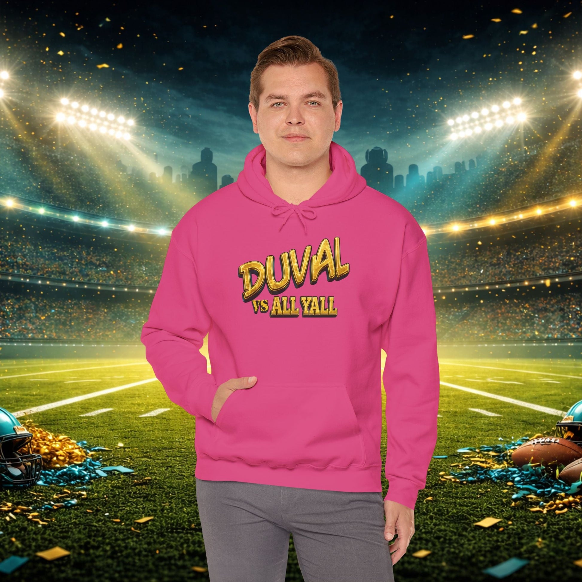 Duval vs All Y’all Hoodie — "Playoff Mode: Locked In" Football Fan Sweatshirt Printify