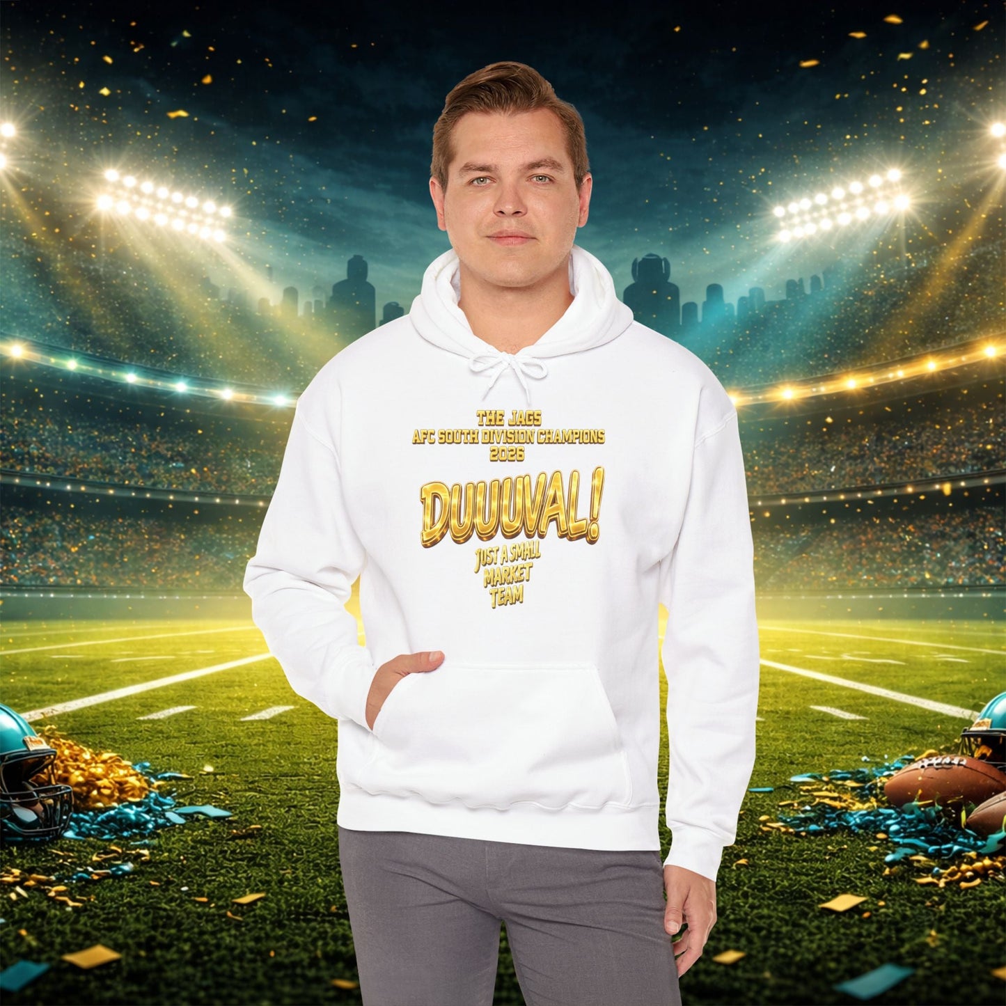 Duuval! Football Hoodie — "Locked In" Small Market Pride Sweatshirt Printify