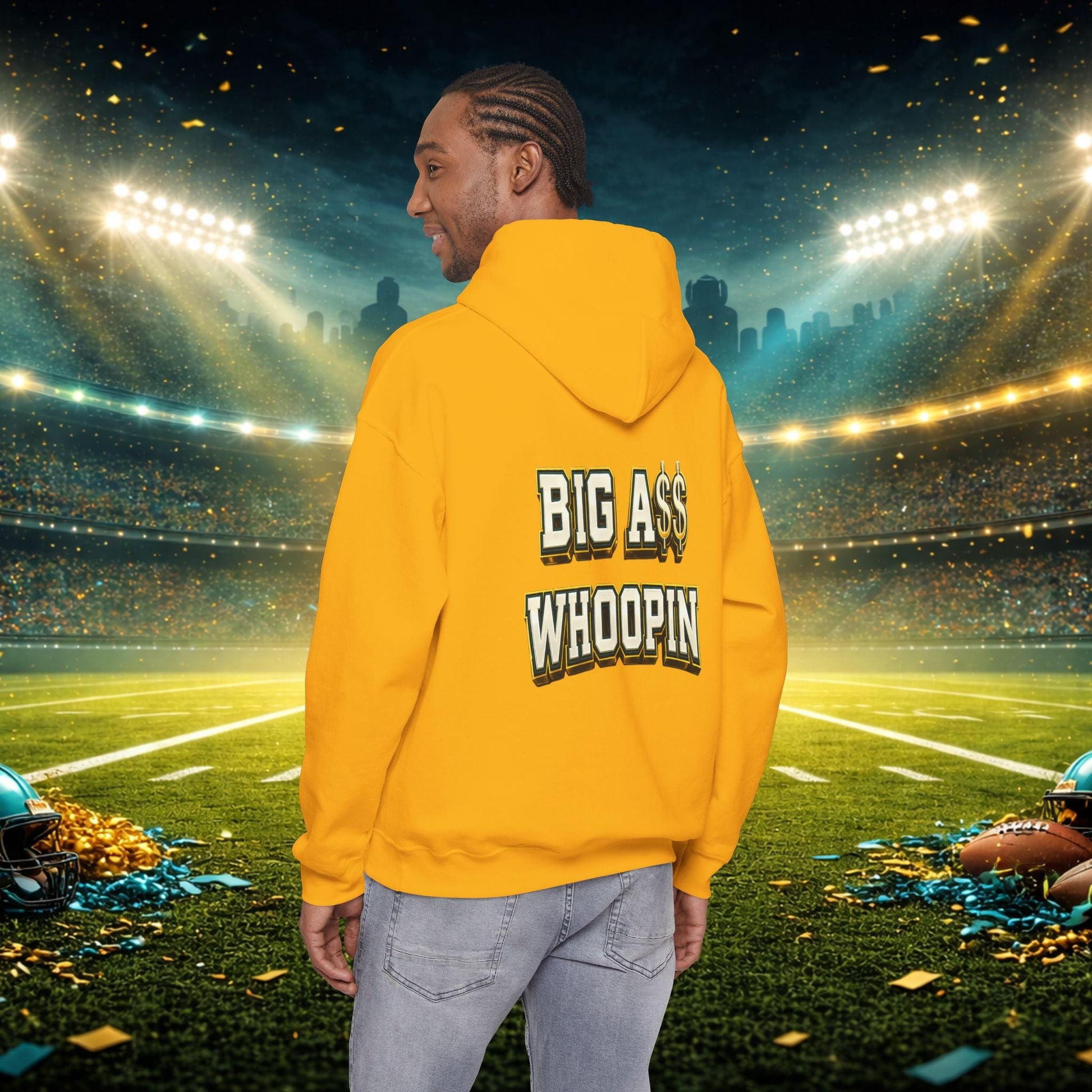 Big A Whoopin Hoodie — "Just a Small Market Team" Football Fan Sweatshirt Printify