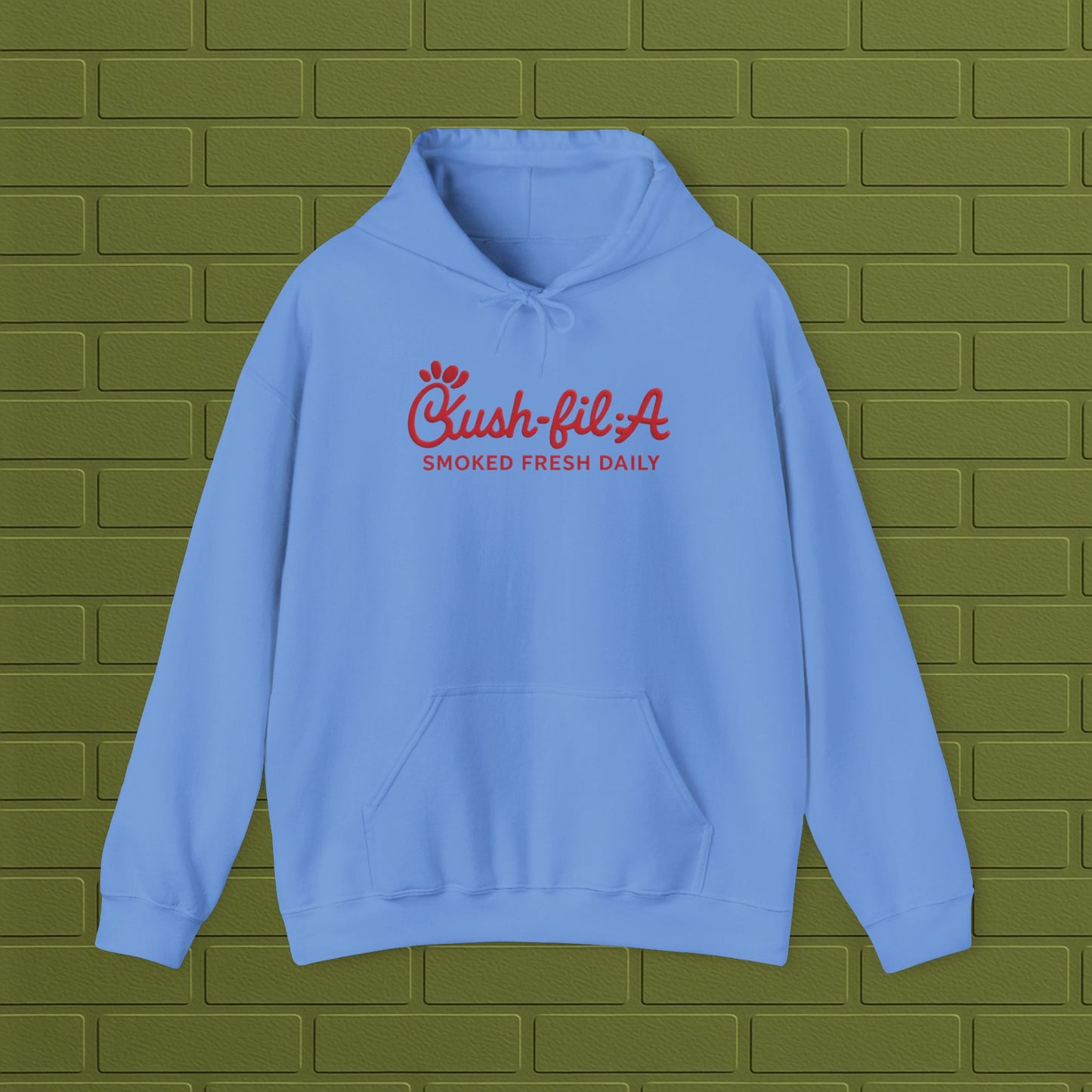 Cush-fil-A Chill Vibes Hoodie | Funny Cannabis Sweatshirt | Cozy Foodie Hoodie | Unisex Stoner Apparel | Gift for Weed Lovers
