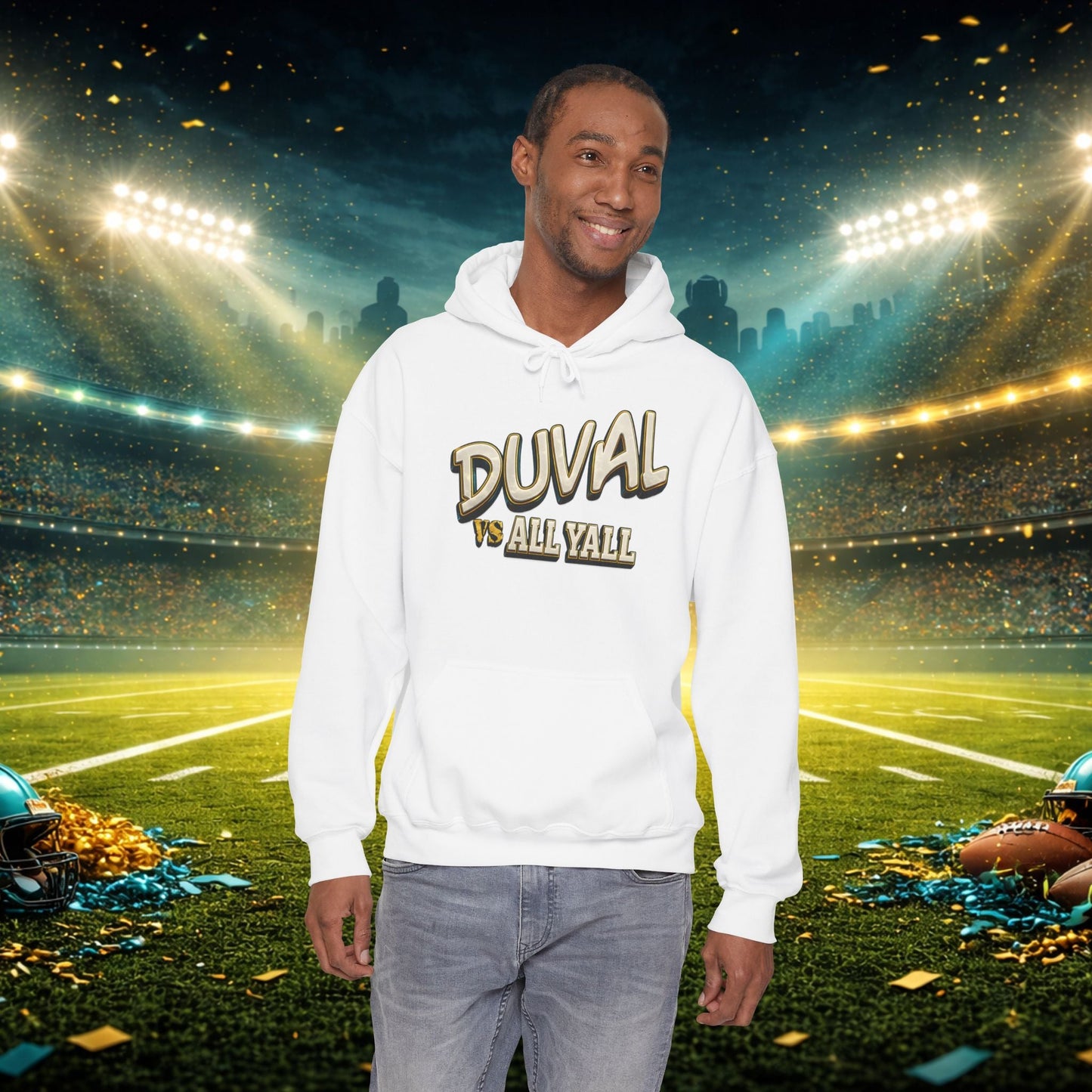 Duval vs All Y’all Hoodie — "Playoff Mode: Locked In" Football Fan Sweatshirt Printify