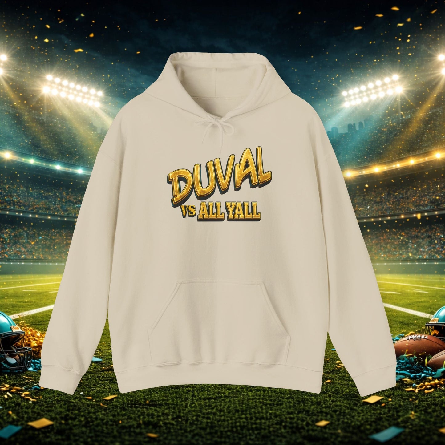 Duval vs All Y’all Hoodie — "Playoff Mode: Locked In" Football Fan Sweatshirt Printify