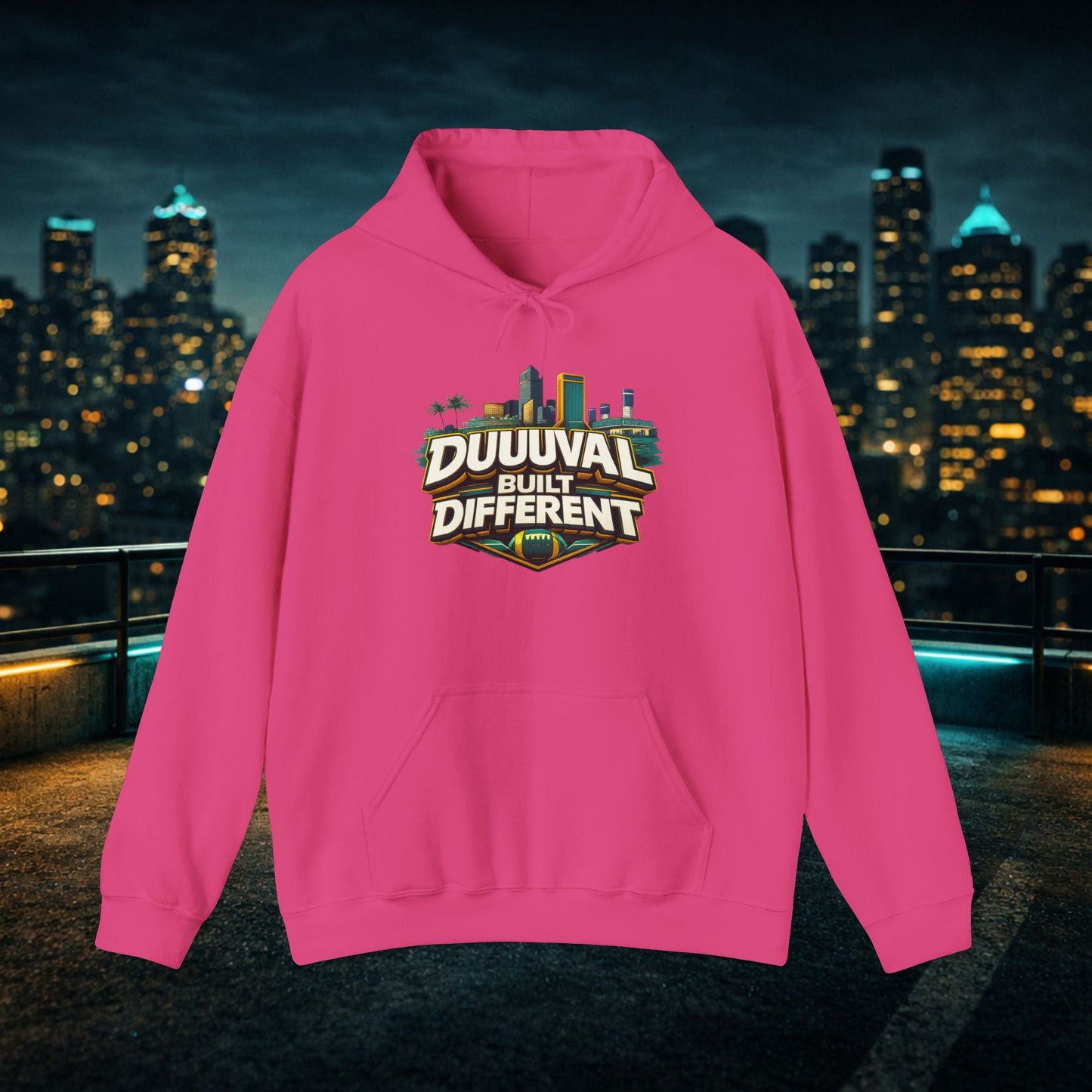 Duuuval Built Different / Defend The Bank Hoodie — Jacksonville Pride Graphic Hoodie Printify
