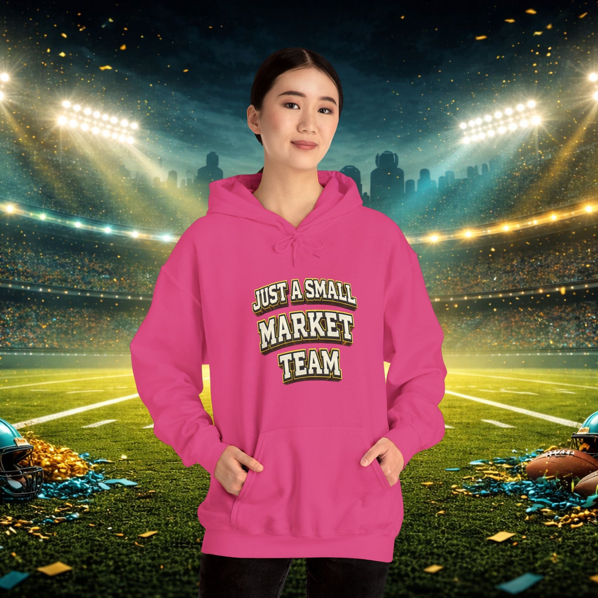 Big A Whoopin Hoodie — "Just a Small Market Team" Football Fan Sweatshirt Printify