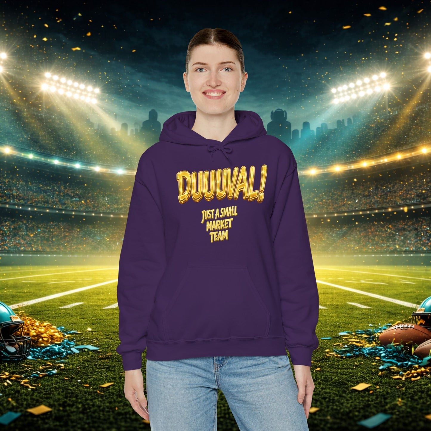 Duuval! Football Hoodie — "Locked In" Small Market Pride Sweatshirt Printify