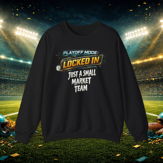 Playoff Mode Locked In Crewneck Sweatshirt — “Hunt Every Down, Duval!” Football Fan Pullover Printify