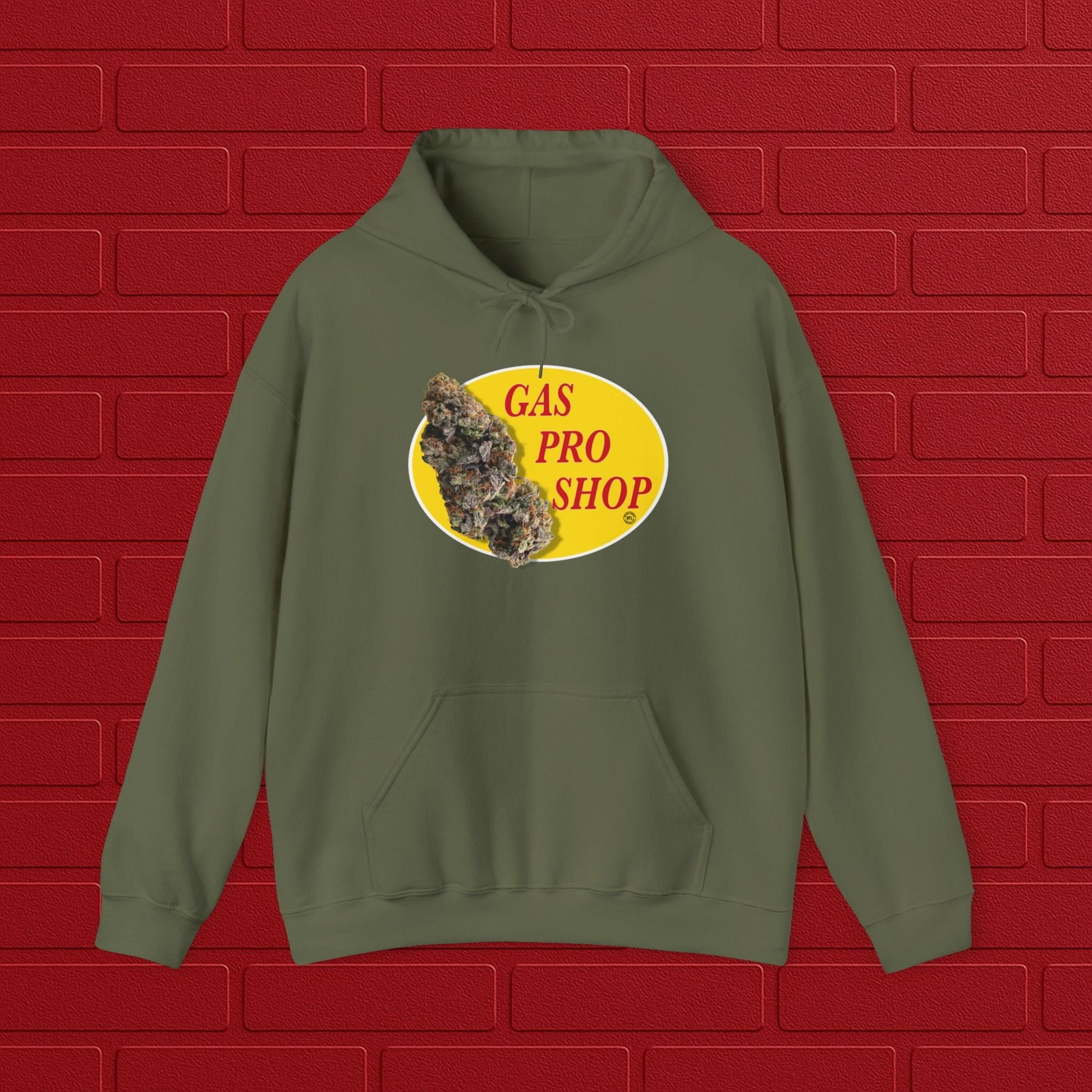 Gas Pro Shop Hoodie | Unisex Cannabis Sweatshirt | Cozy Gift for Stoners | Unique Graphic Hoodie | Perfect for Outdoors & Relaxation Printify