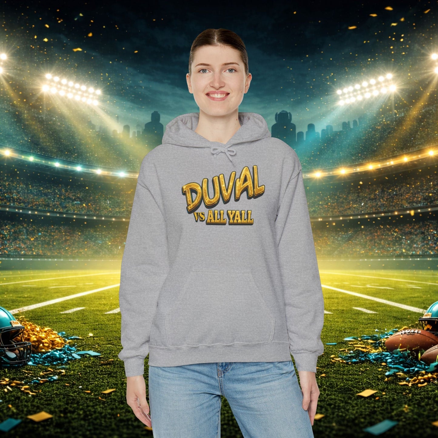 Duval vs All Y’all Hoodie — "Playoff Mode: Locked In" Football Fan Sweatshirt Printify