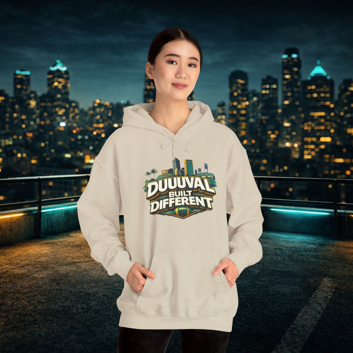 Duuuval Built Different / Defend The Bank Hoodie — Jacksonville Pride Graphic Hoodie Printify