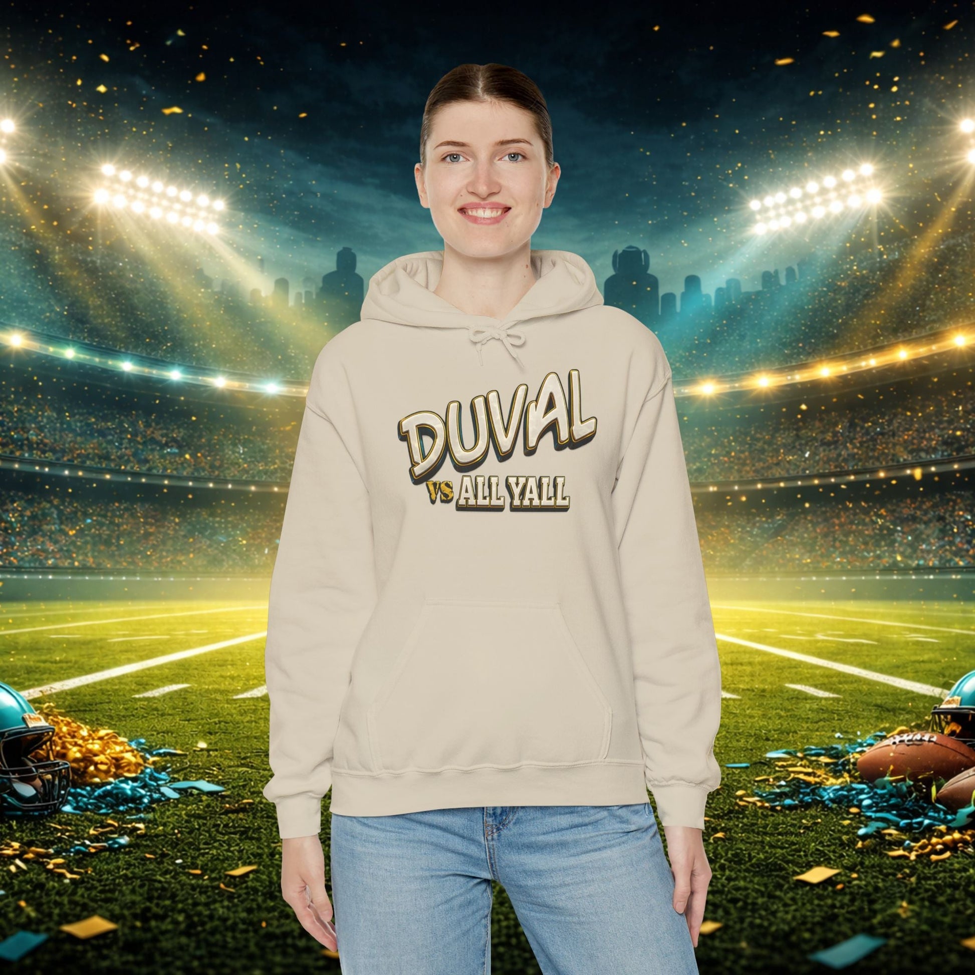 Duval vs All Y’all Hoodie — "Playoff Mode: Locked In" Football Fan Sweatshirt Printify