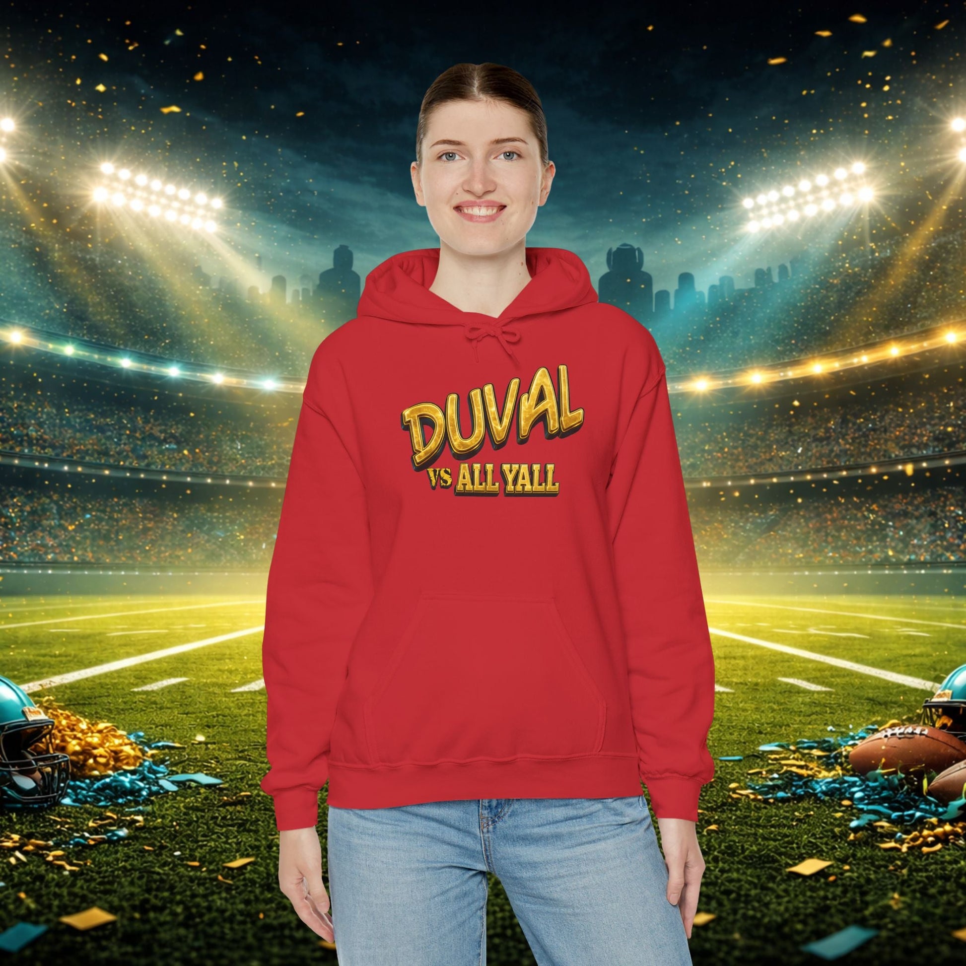 Duval vs All Y’all Hoodie — "Playoff Mode: Locked In" Football Fan Sweatshirt Printify