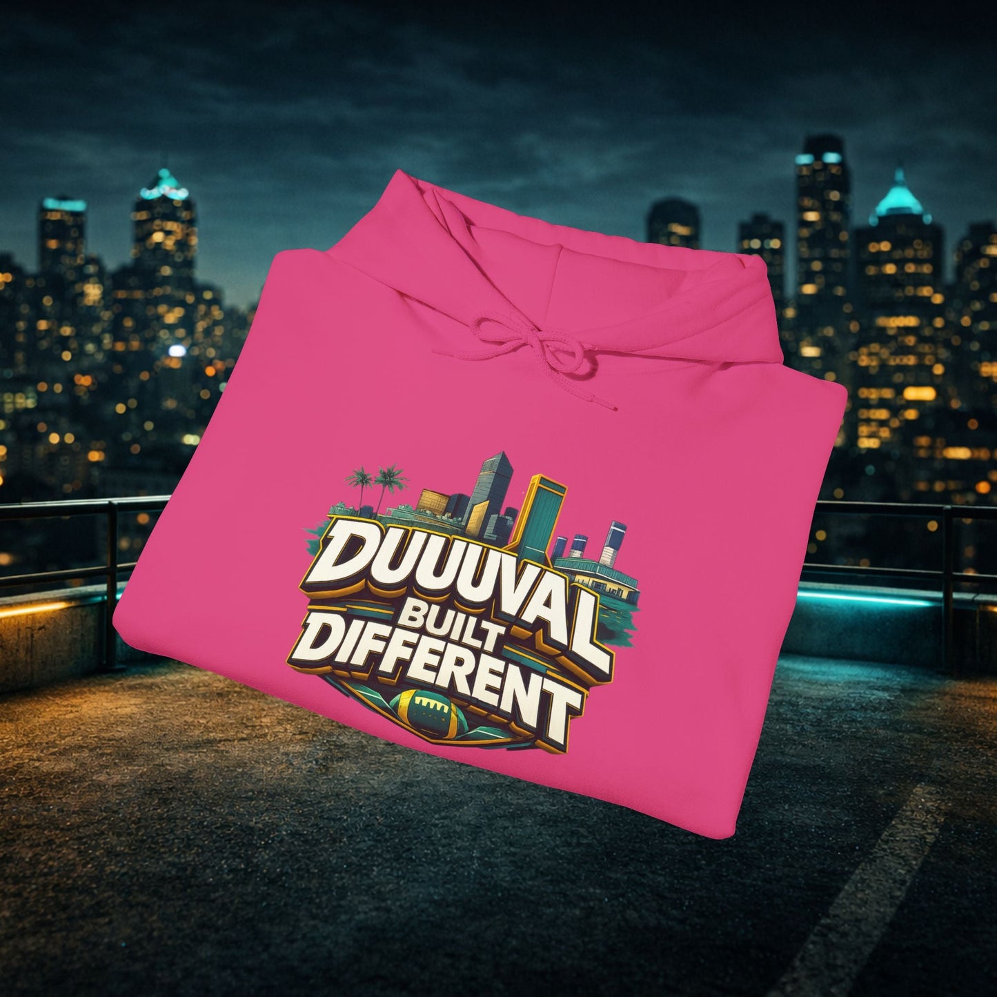 Duuuval Built Different / Defend The Bank Hoodie — Jacksonville Pride Graphic Hoodie Printify