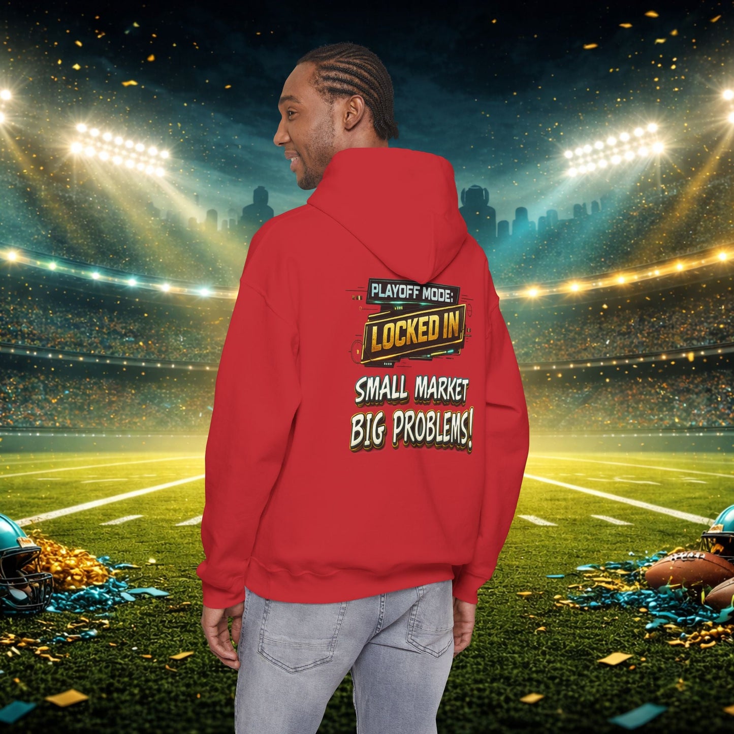 Duval vs All Y’all Hoodie — "Playoff Mode: Locked In" Football Fan Sweatshirt Printify