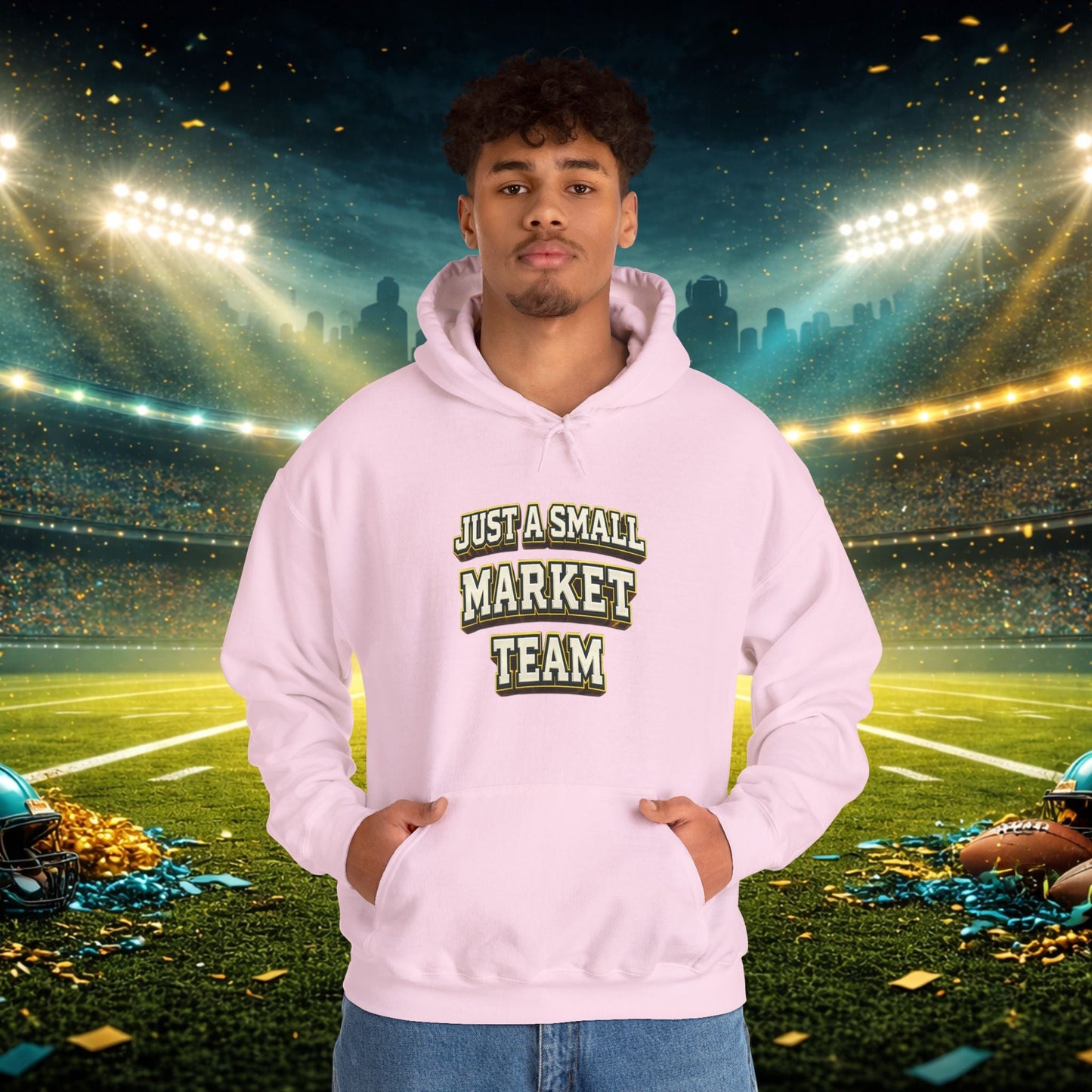 Big A Whoopin Hoodie — "Just a Small Market Team" Football Fan Sweatshirt Printify