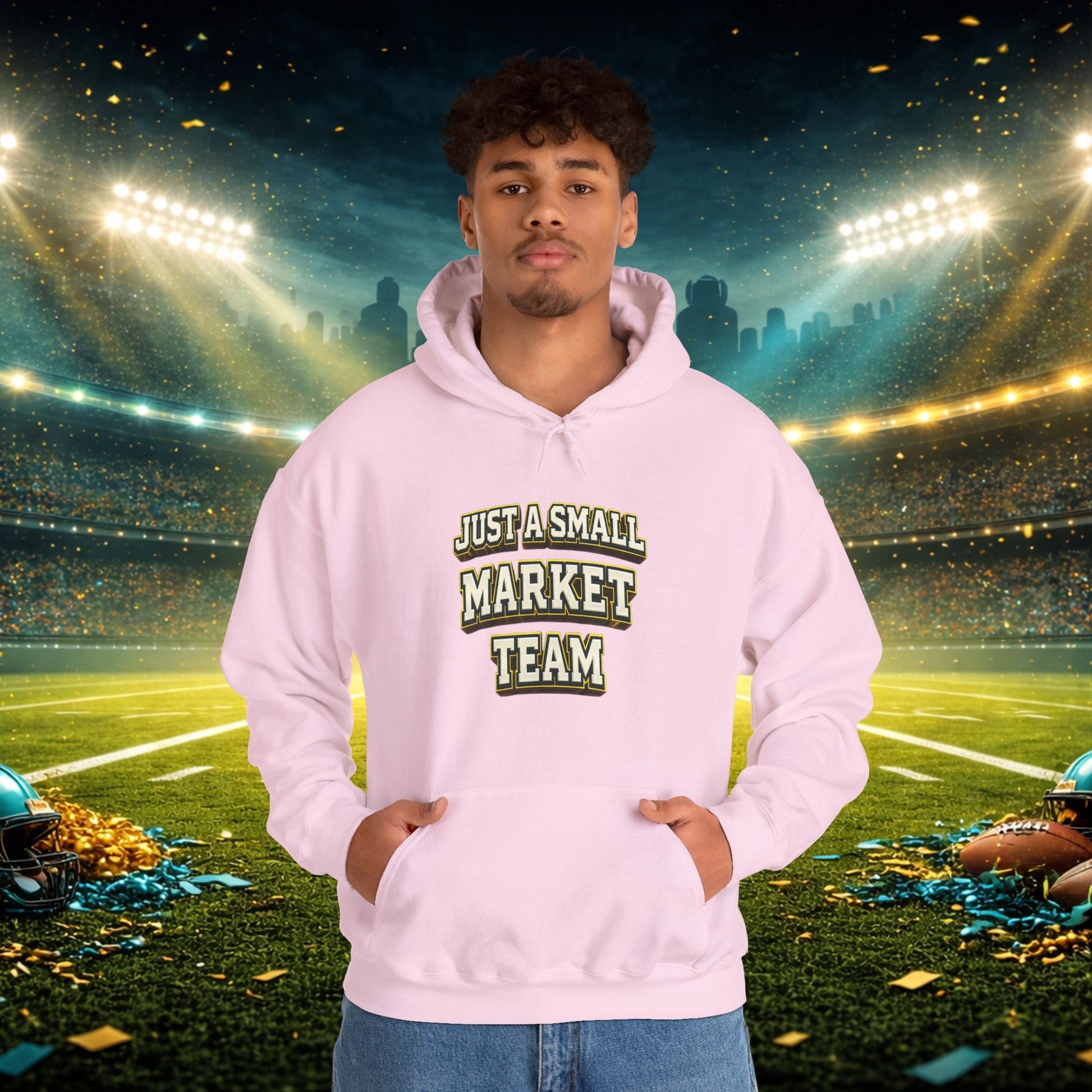 Big A Whoopin Hoodie — "Just a Small Market Team" Football Fan Sweatshirt Printify
