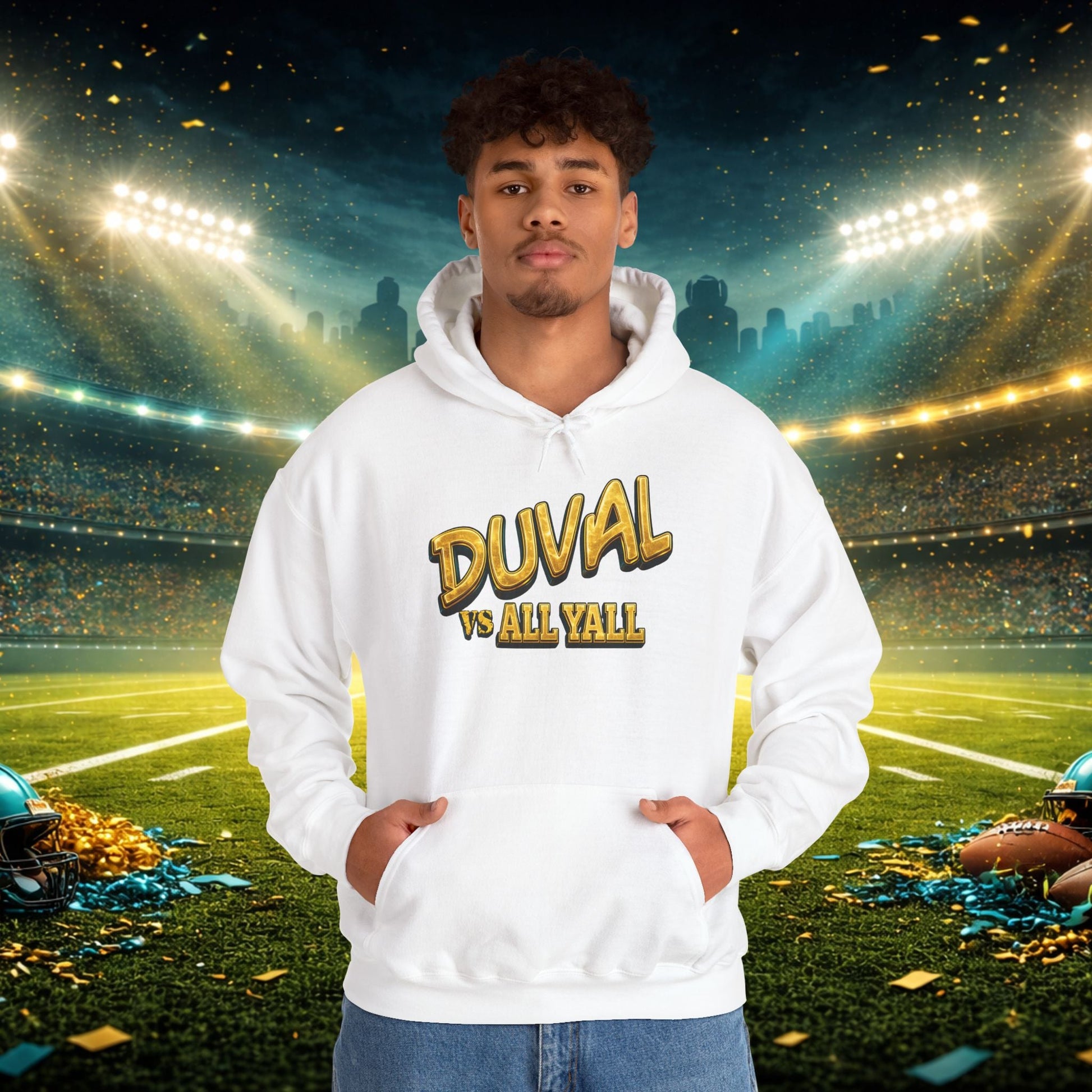 Duval vs All Y’all Hoodie — "Playoff Mode: Locked In" Football Fan Sweatshirt Printify