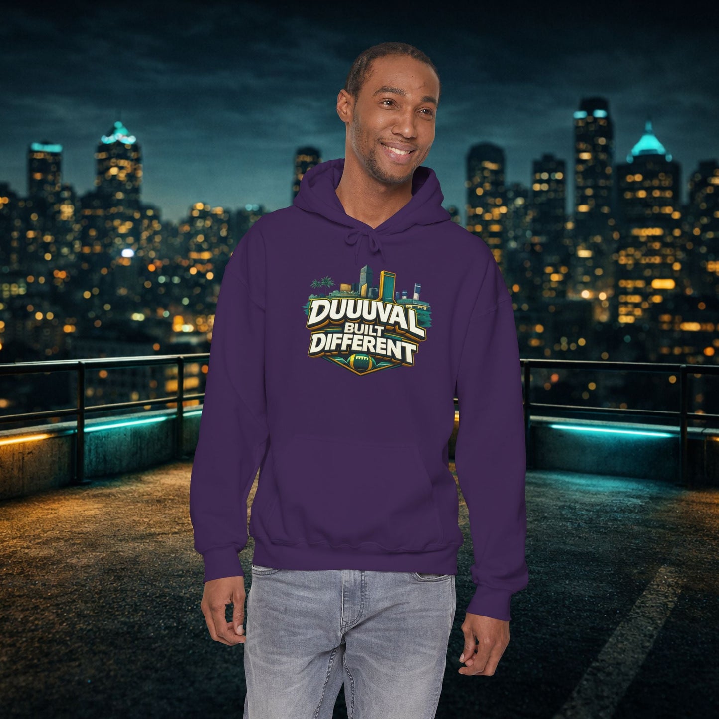 Duuuval Built Different / Defend The Bank Hoodie — Jacksonville Pride Graphic Hoodie Printify
