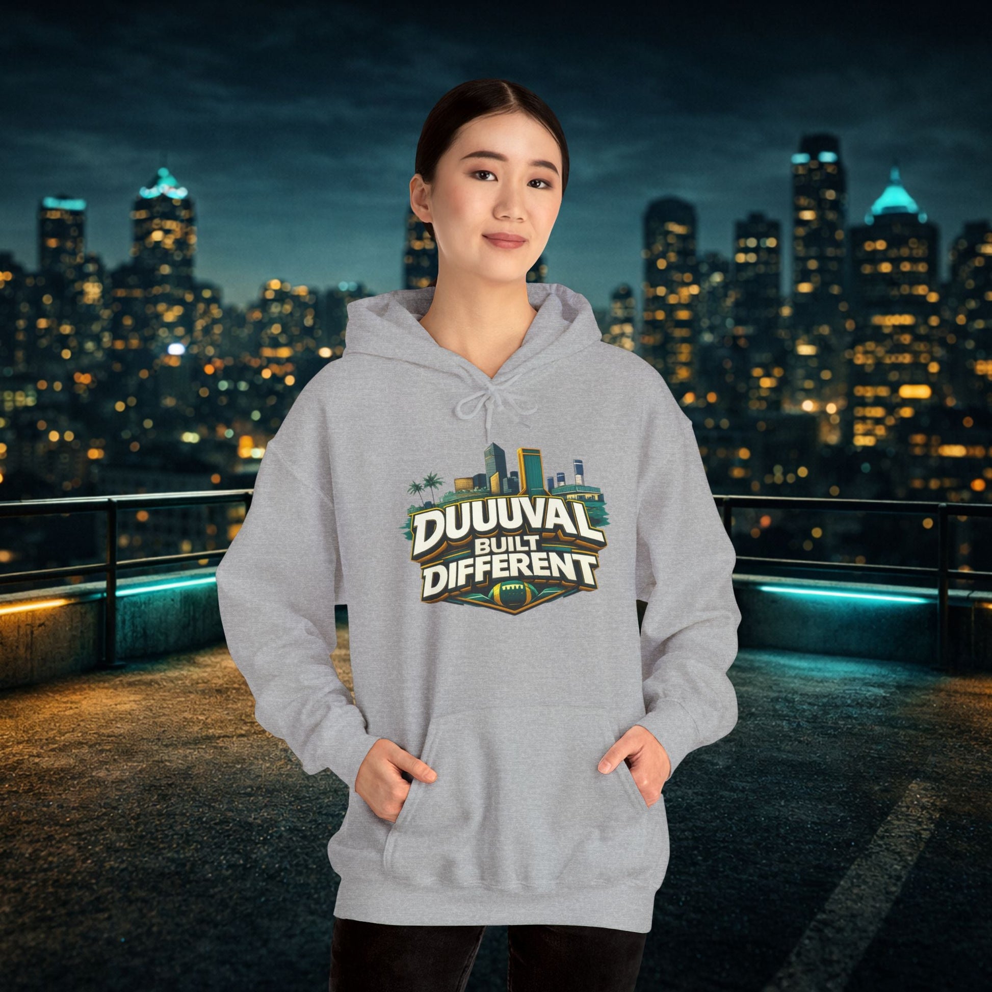 Duuuval Built Different / Defend The Bank Hoodie — Jacksonville Pride Graphic Hoodie Printify