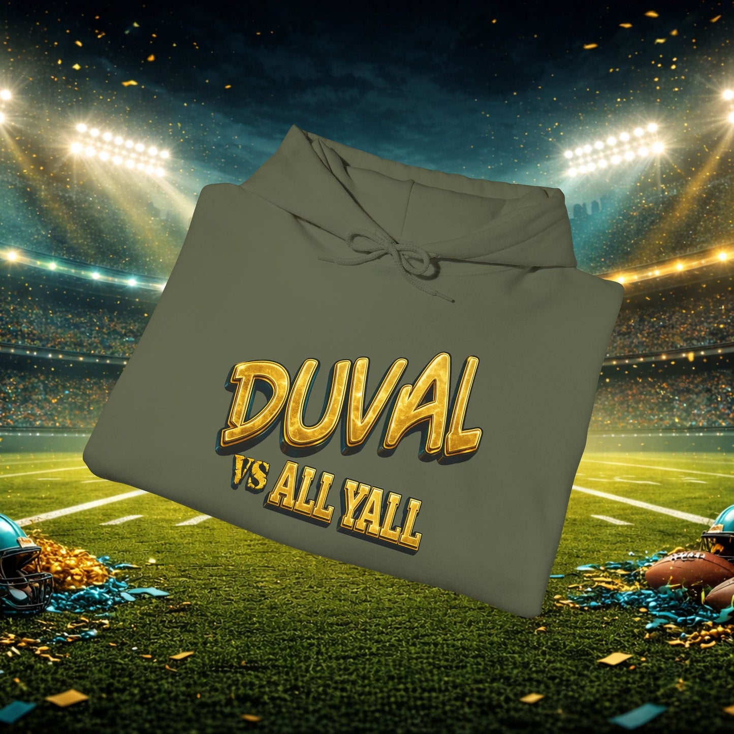 Duval vs All Y’all Hoodie — "Playoff Mode: Locked In" Football Fan Sweatshirt Printify