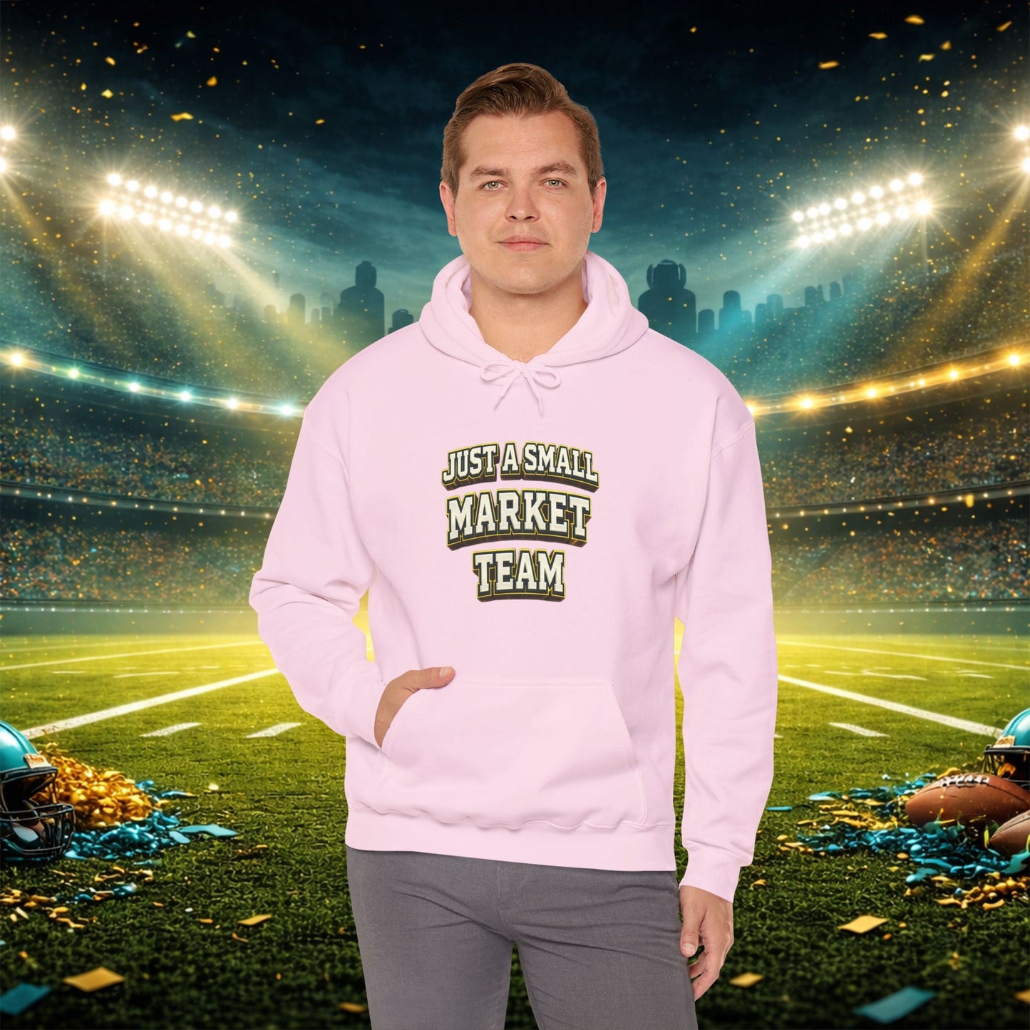 Big A Whoopin Hoodie — "Just a Small Market Team" Football Fan Sweatshirt Printify