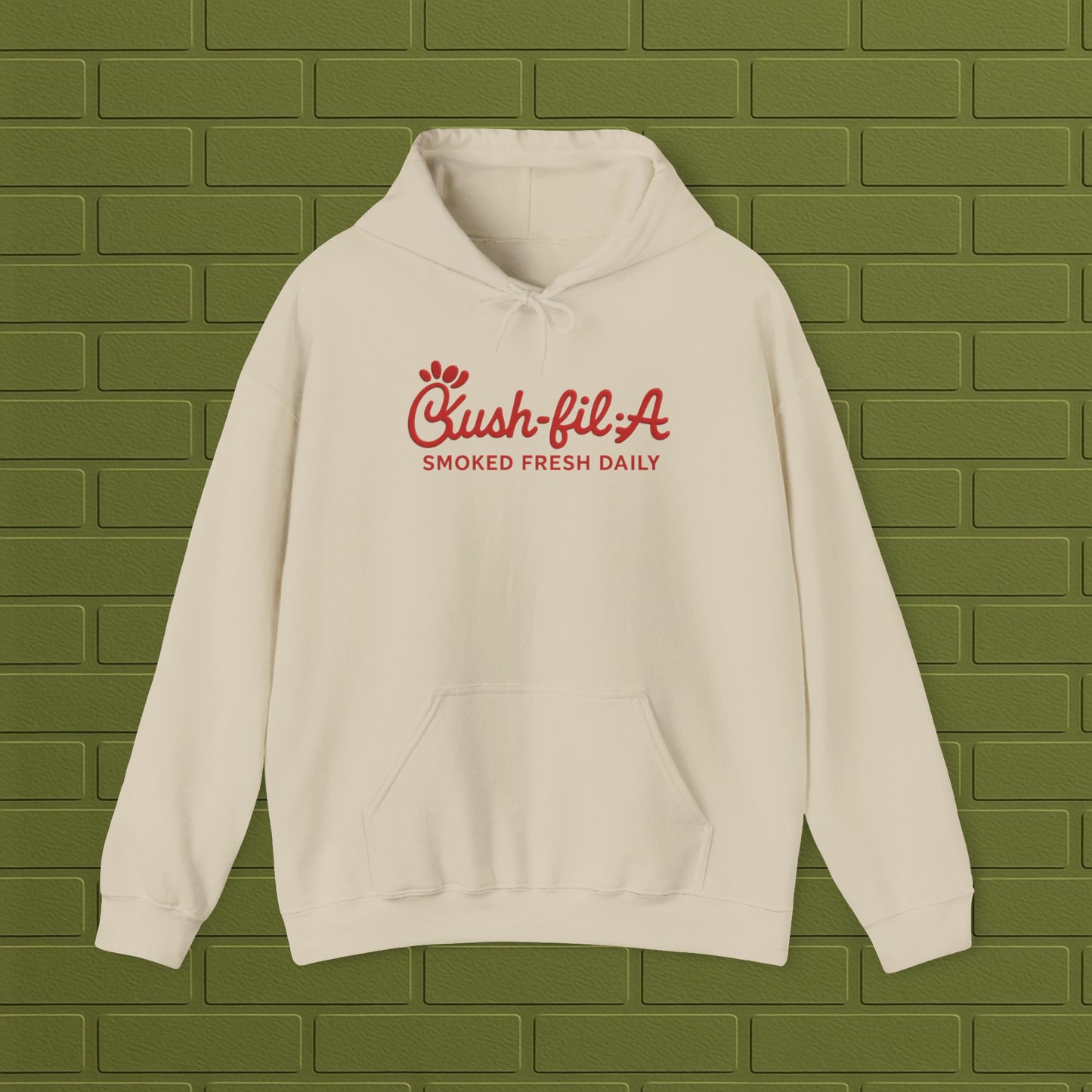 Cush-fil-A Chill Vibes Hoodie | Funny Cannabis Sweatshirt | Cozy Foodie Hoodie | Unisex Stoner Apparel | Gift for Weed Lovers