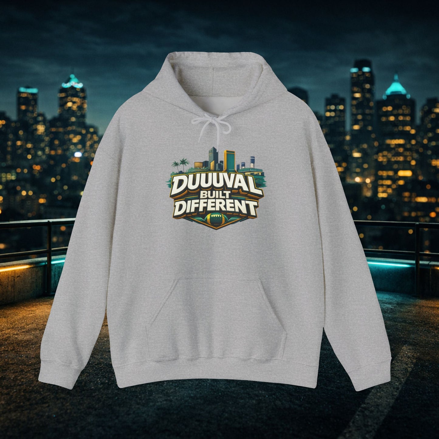 Duuuval Built Different / Defend The Bank Hoodie — Jacksonville Pride Graphic Hoodie Printify