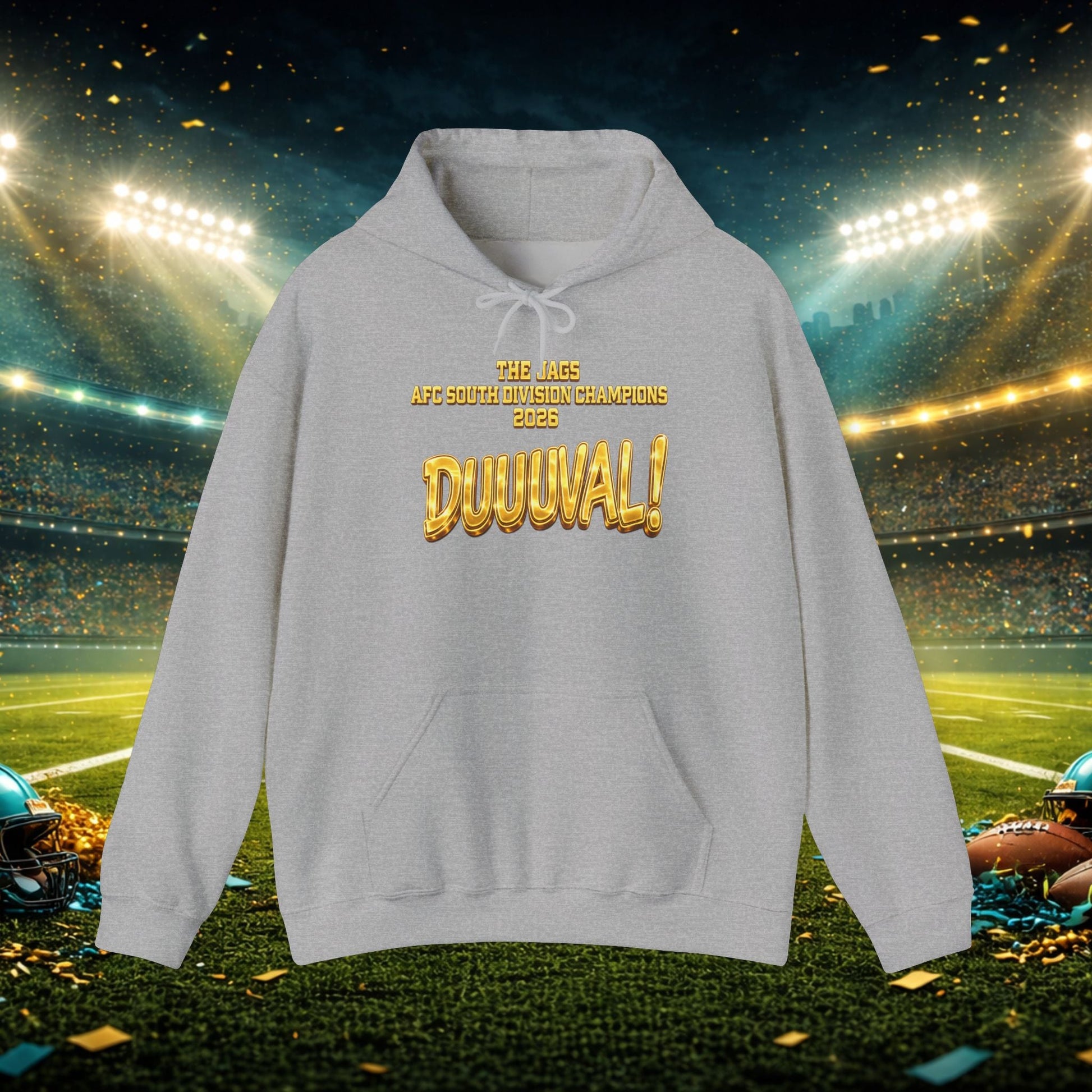 DUUUVAL Football Hoodie – "Locked In, Hunt Every Down" Team Pride Sweatshirt Printify