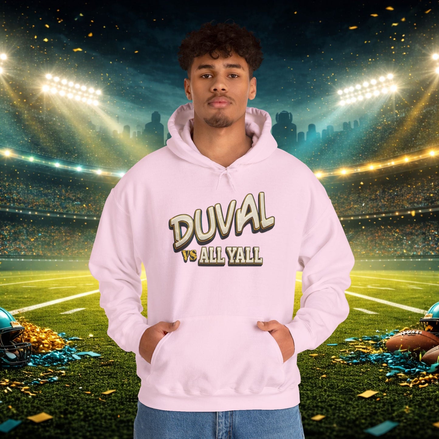 Duval vs All Y’all Hoodie — "Playoff Mode: Locked In" Football Fan Sweatshirt Printify