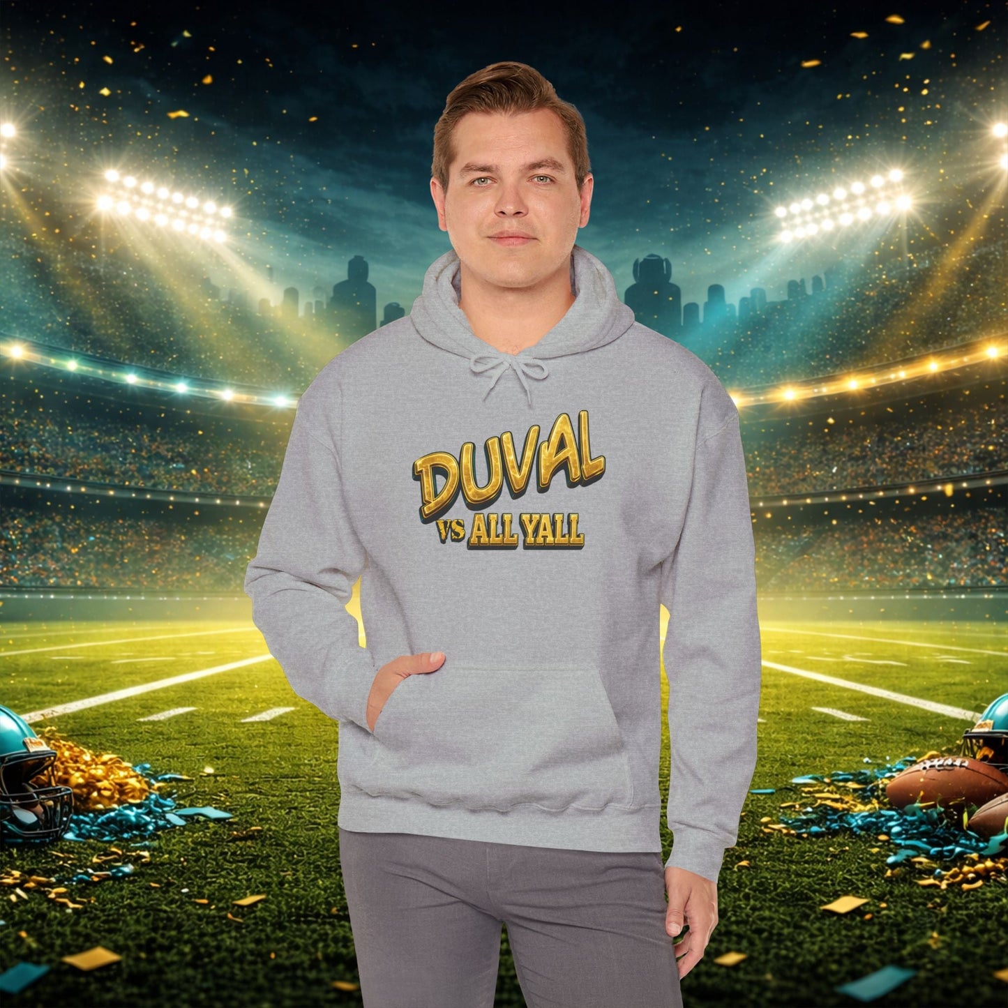 Duval vs All Y’all Hoodie — "Playoff Mode: Locked In" Football Fan Sweatshirt Printify