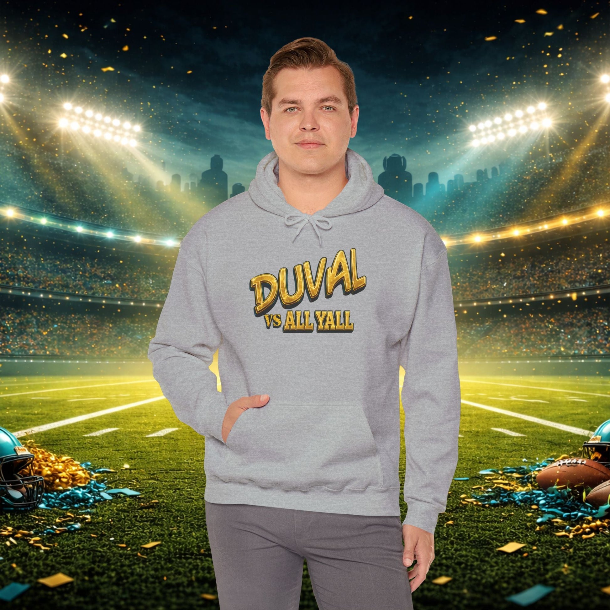 Duval vs All Y’all Hoodie — "Playoff Mode: Locked In" Football Fan Sweatshirt Printify
