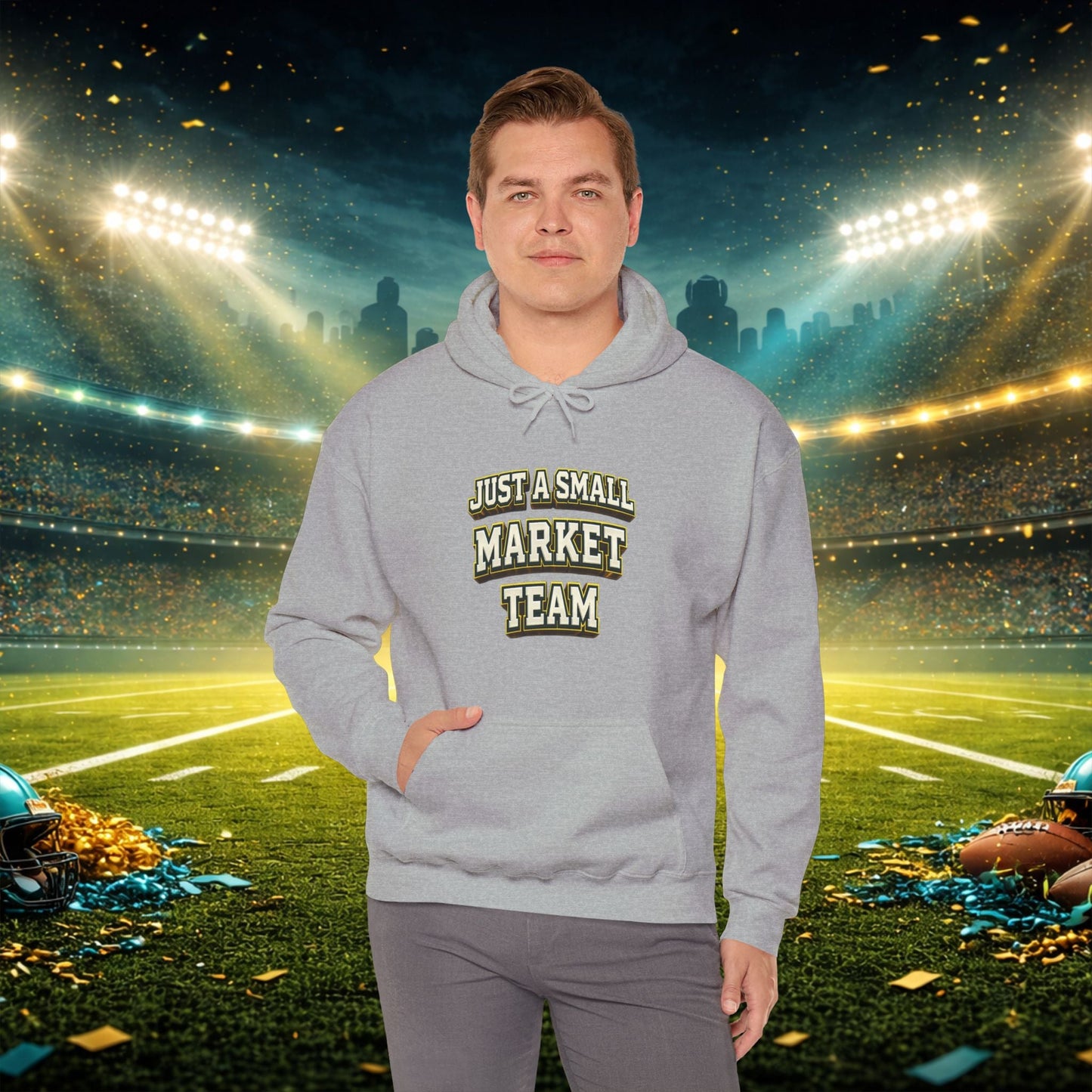 Big A Whoopin Hoodie — "Just a Small Market Team" Football Fan Sweatshirt Printify