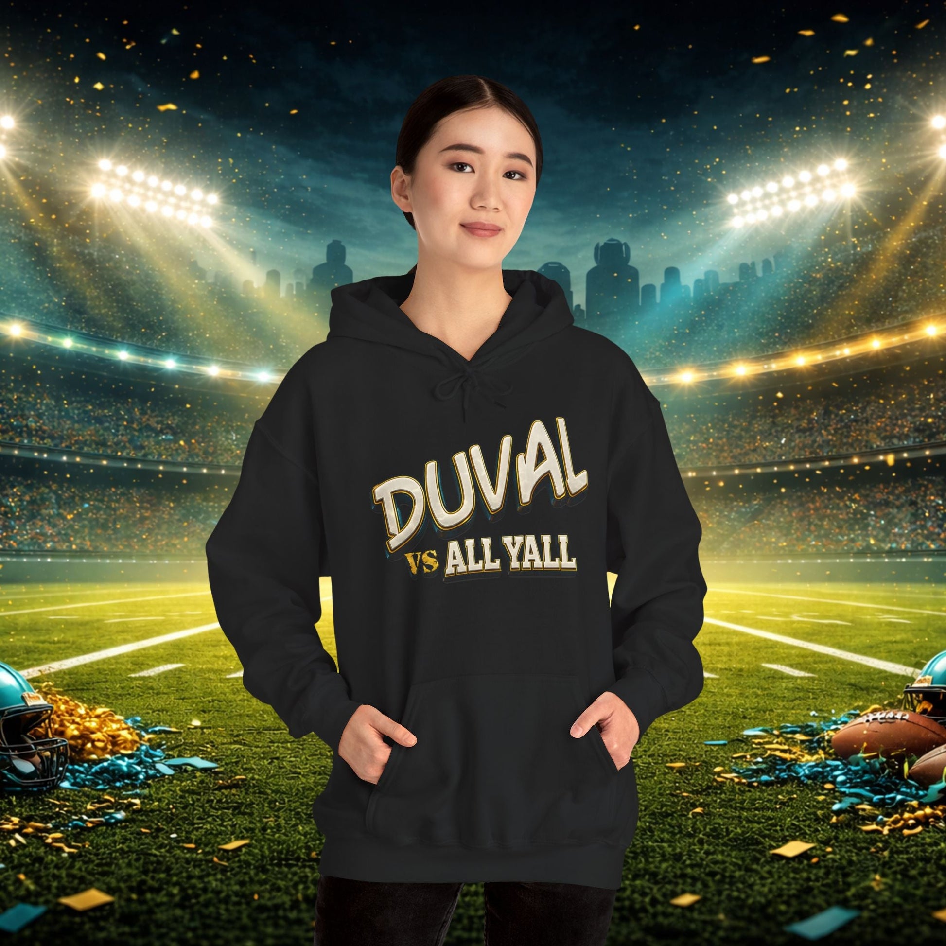Duval vs All Y’all Hoodie — "Playoff Mode: Locked In" Football Fan Sweatshirt Printify