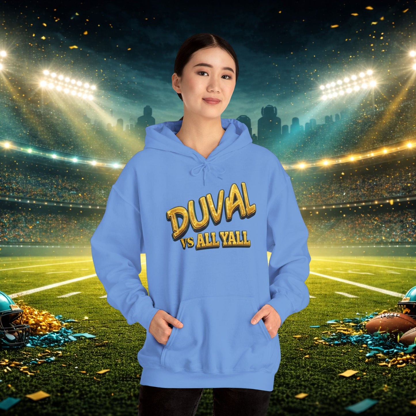 Duval vs All Y’all Hoodie — "Playoff Mode: Locked In" Football Fan Sweatshirt Printify