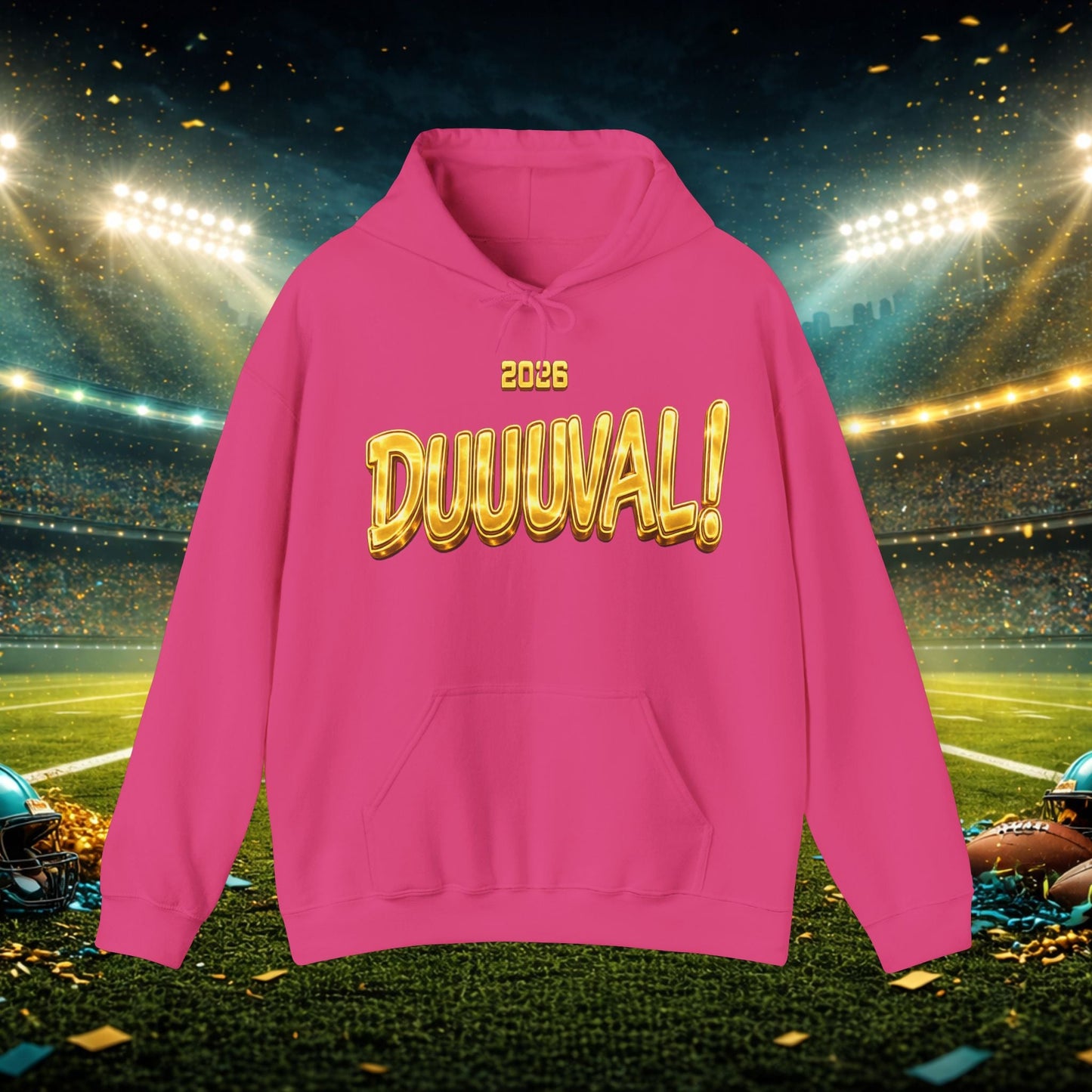 DUUUVAL Football Hoodie – "Locked In, Hunt Every Down" Team Pride Sweatshirt Printify