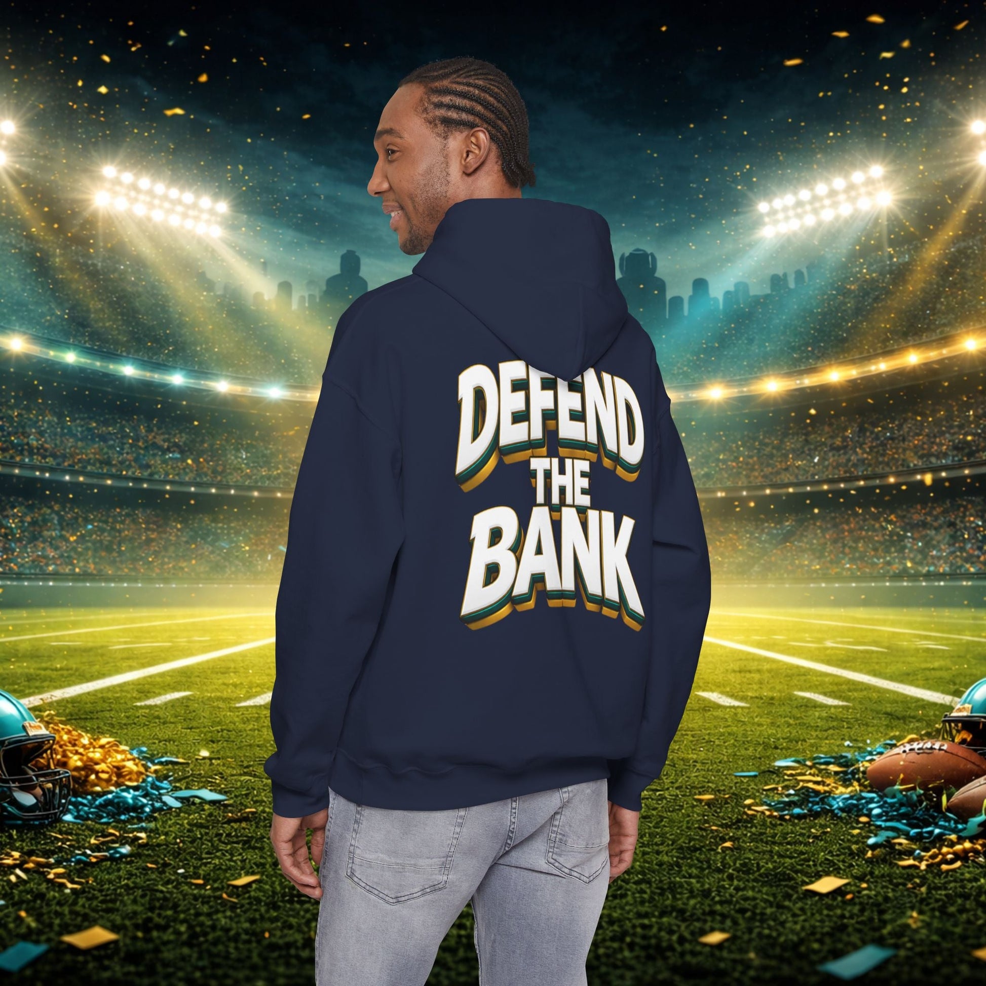 Defend The Bank Hoodie — "DUUUVAL vs EVERYBODY" Jacksonville Streetwear Hoodie Printify