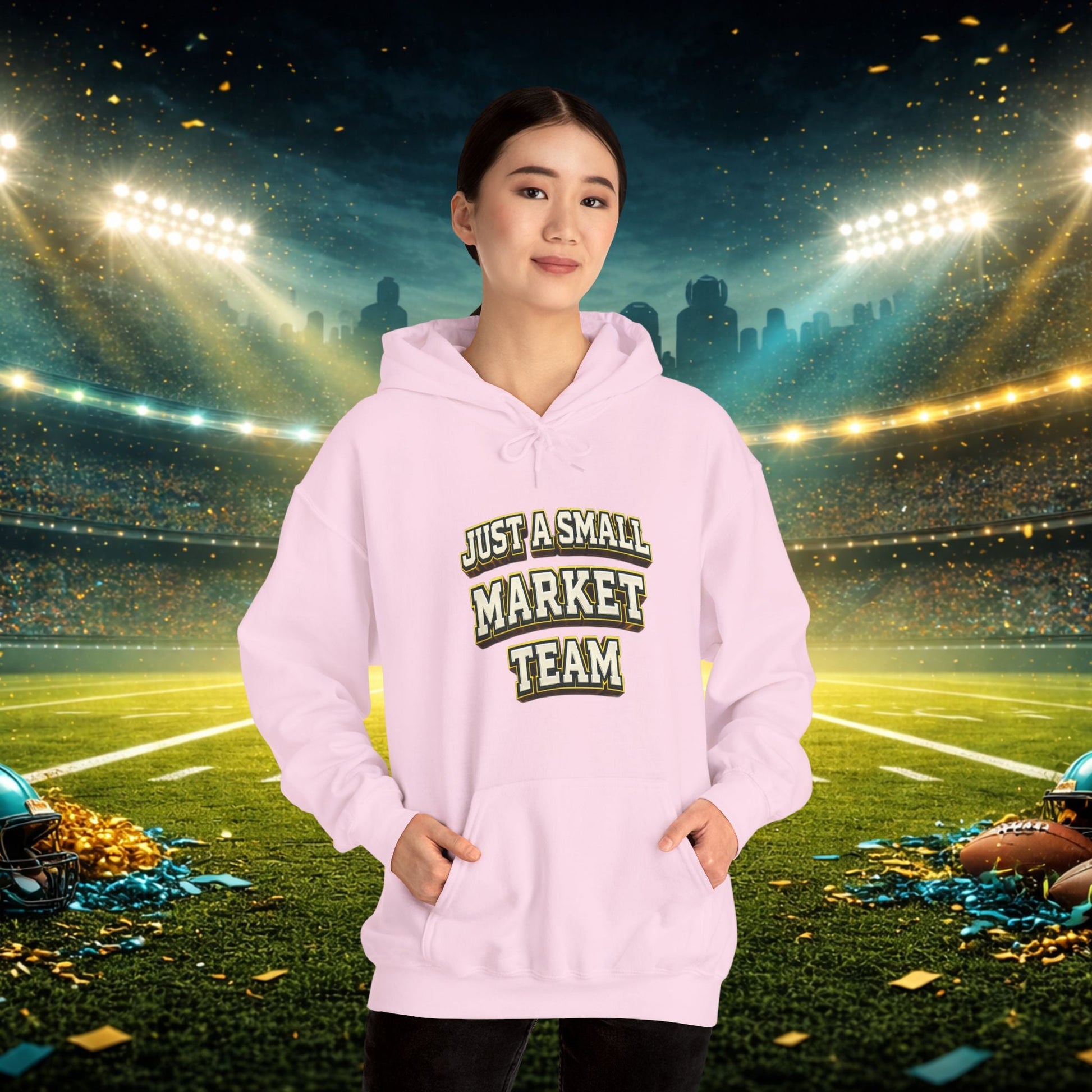 Big A Whoopin Hoodie — "Just a Small Market Team" Football Fan Sweatshirt Printify