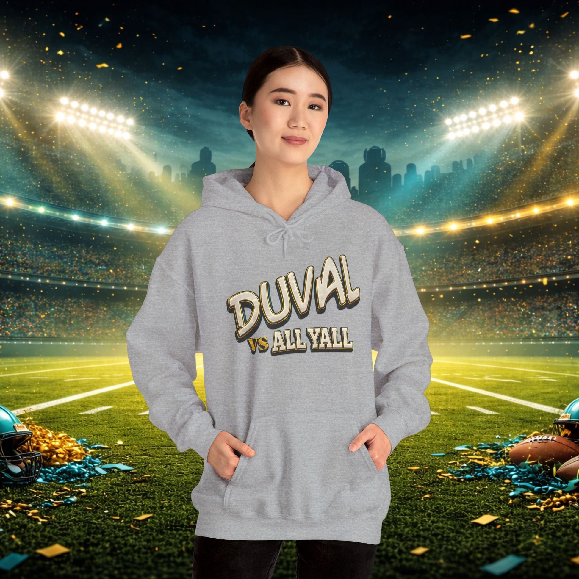 Duval vs All Y’all Hoodie — "Playoff Mode: Locked In" Football Fan Sweatshirt Printify