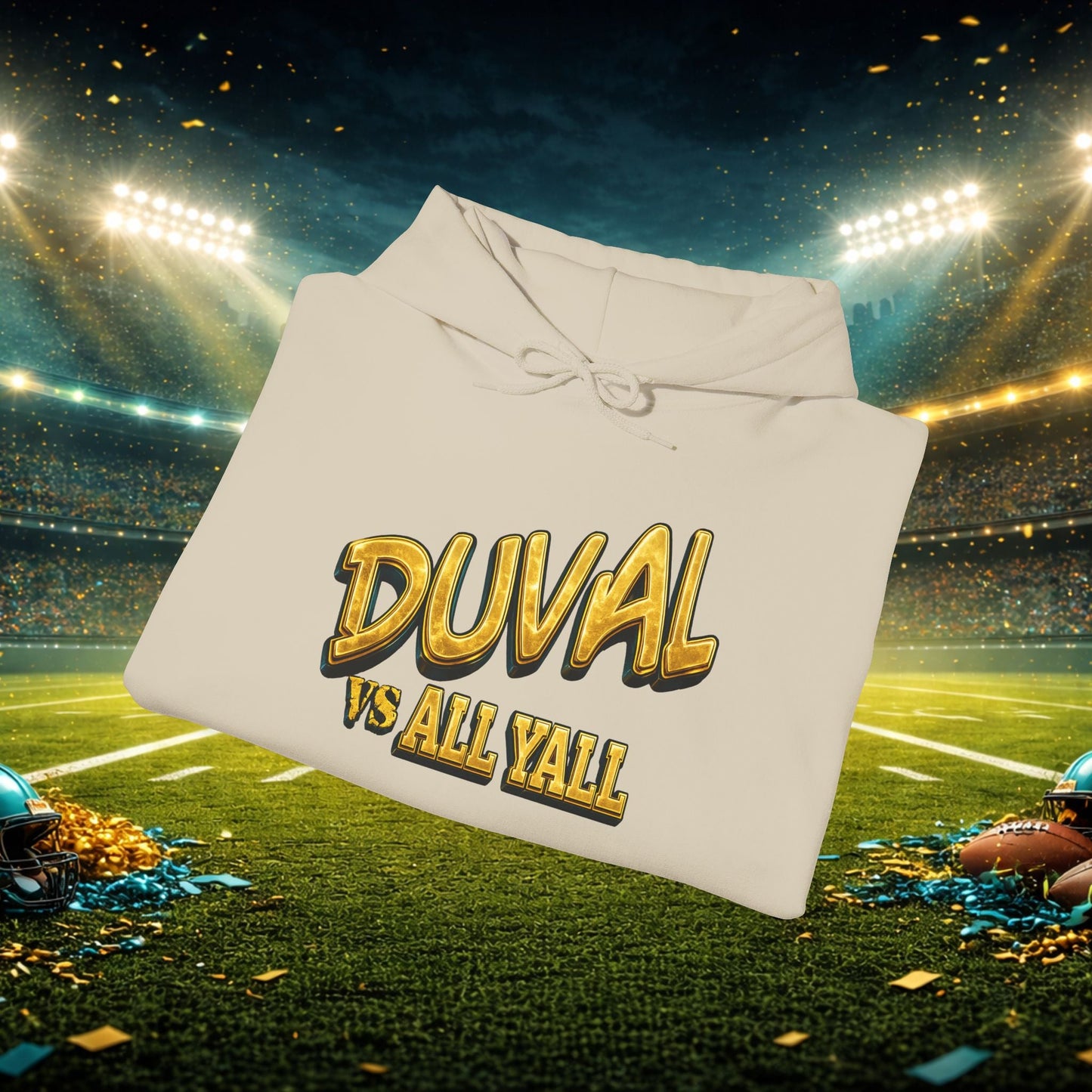 Duval vs All Y’all Hoodie — "Playoff Mode: Locked In" Football Fan Sweatshirt Printify
