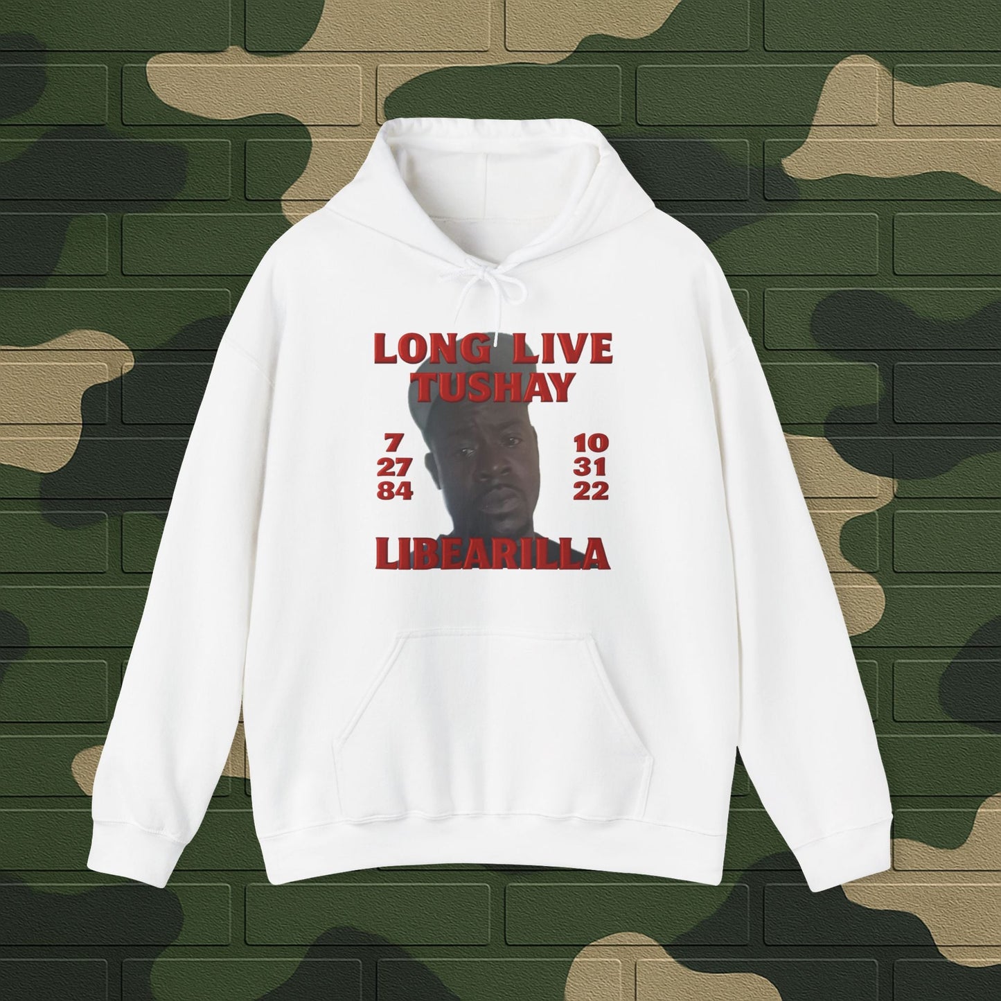 Hoodie — "Long Live Tushay" Memorial Hoodie with Lord's Prayer Back Printify