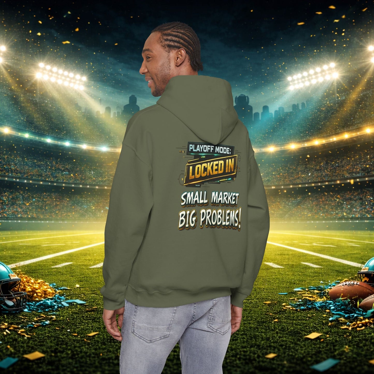 Duval vs All Y’all Hoodie — "Playoff Mode: Locked In" Football Fan Sweatshirt Printify