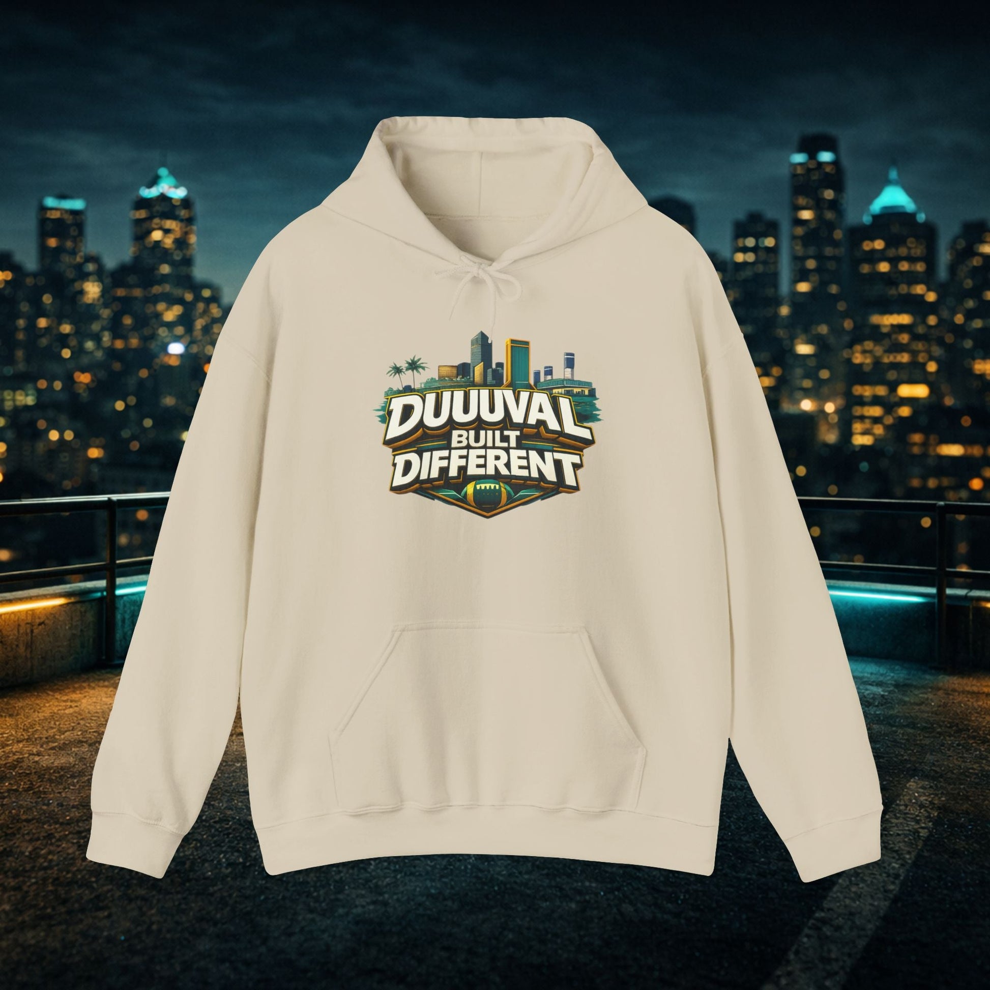 Duuuval Built Different / Defend The Bank Hoodie — Jacksonville Pride Graphic Hoodie Printify