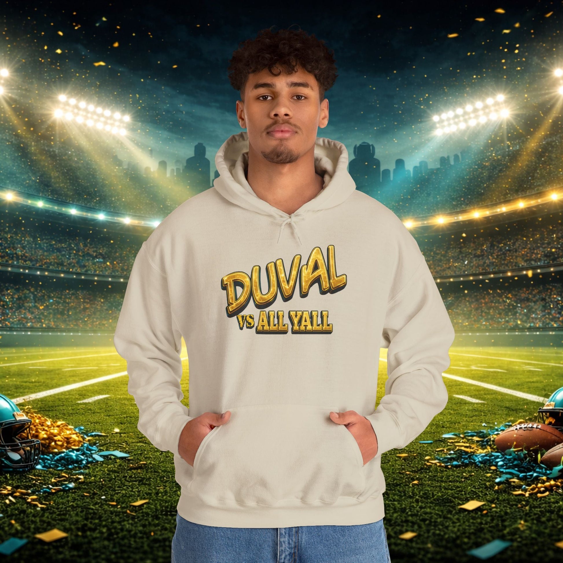 Duval vs All Y’all Hoodie — "Playoff Mode: Locked In" Football Fan Sweatshirt Printify
