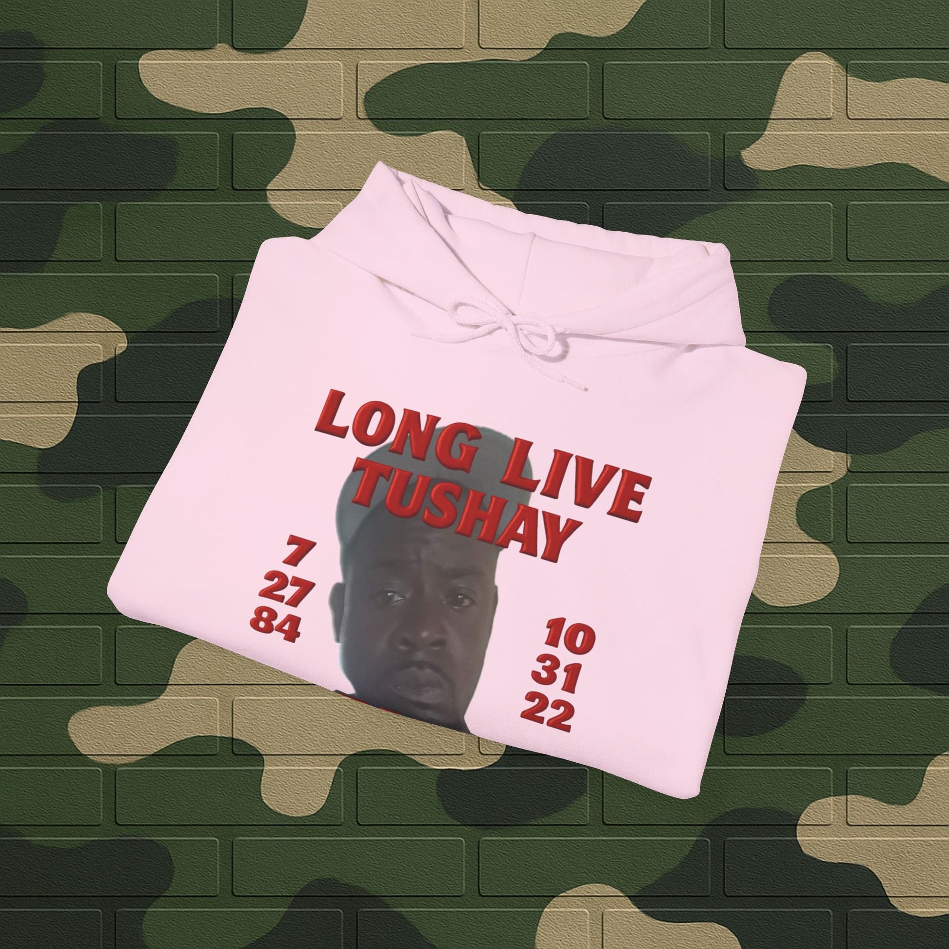 Hoodie — "Long Live Tushay" Memorial Hoodie with Lord's Prayer Back Printify