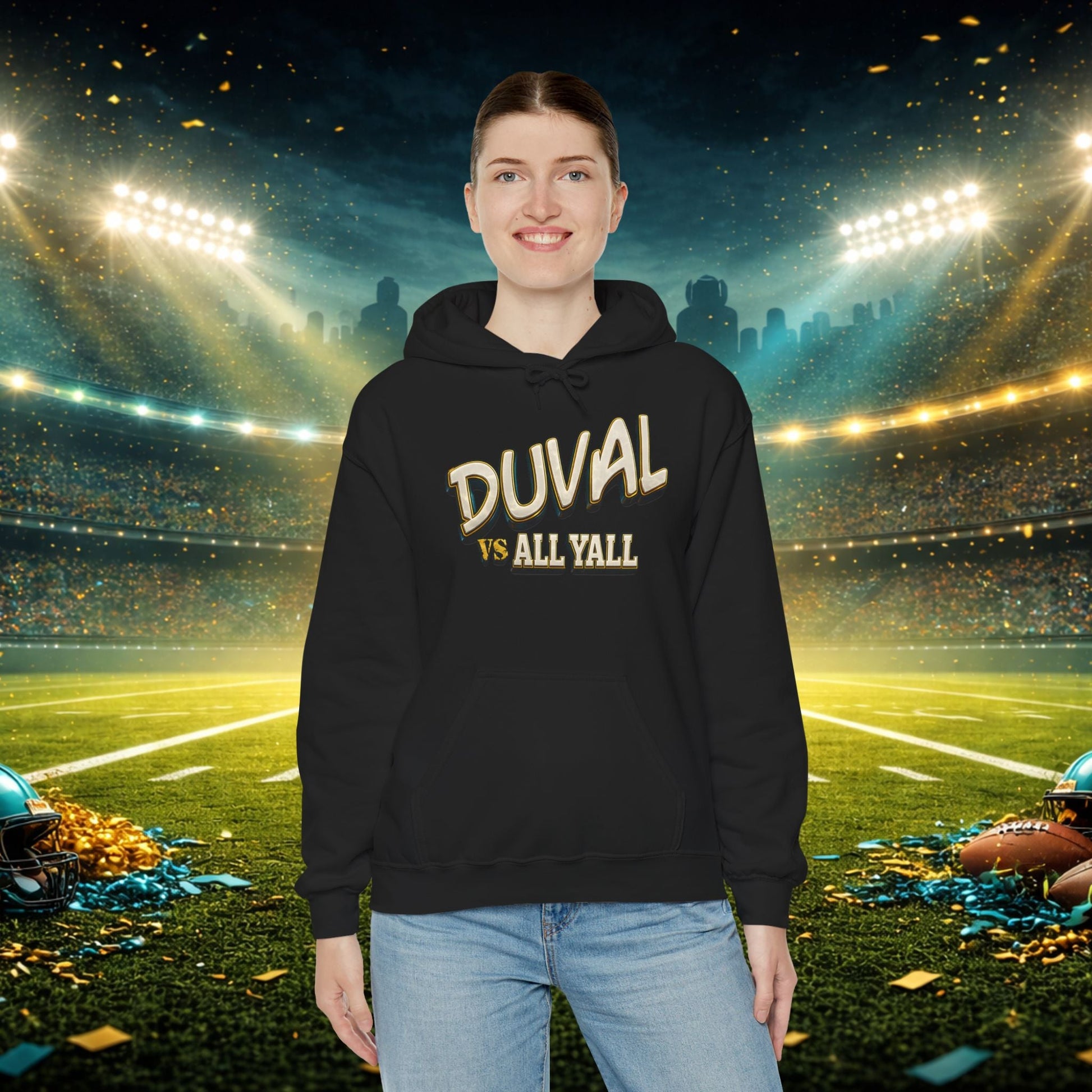 Duval vs All Y’all Hoodie — "Playoff Mode: Locked In" Football Fan Sweatshirt Printify