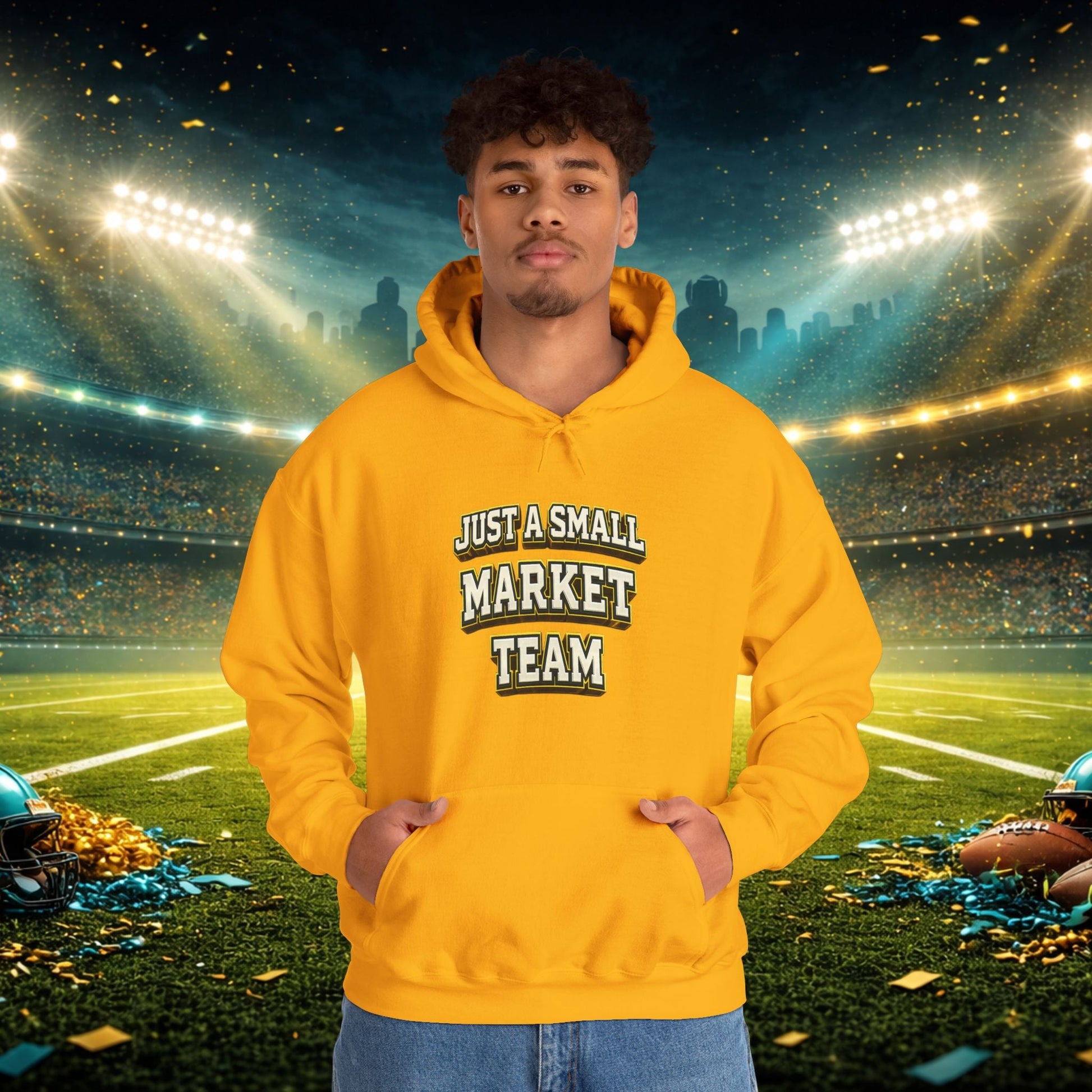Big A Whoopin Hoodie — "Just a Small Market Team" Football Fan Sweatshirt Printify