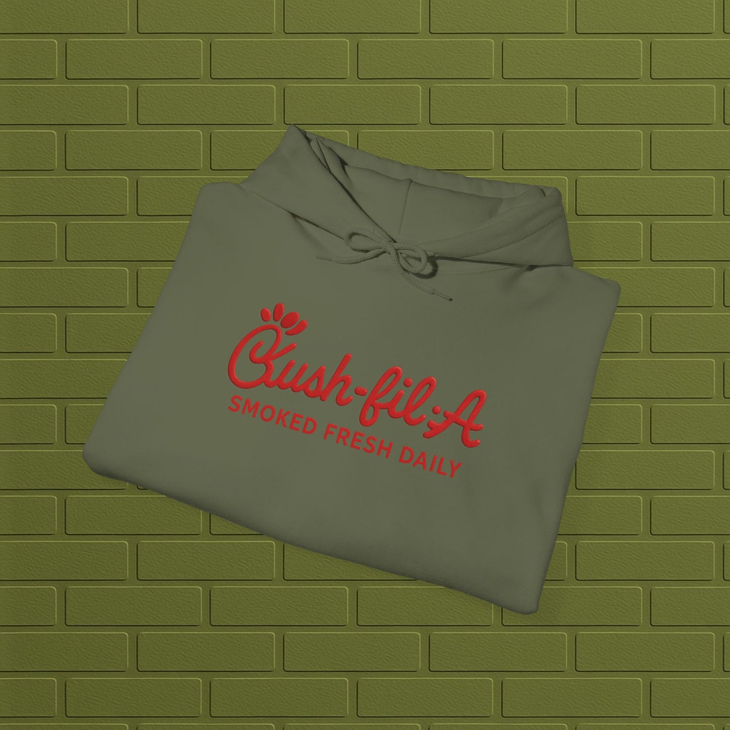 Cush-fil-A Chill Vibes Hoodie | Funny Cannabis Sweatshirt | Cozy Foodie Hoodie | Unisex Stoner Apparel | Gift for Weed Lovers
