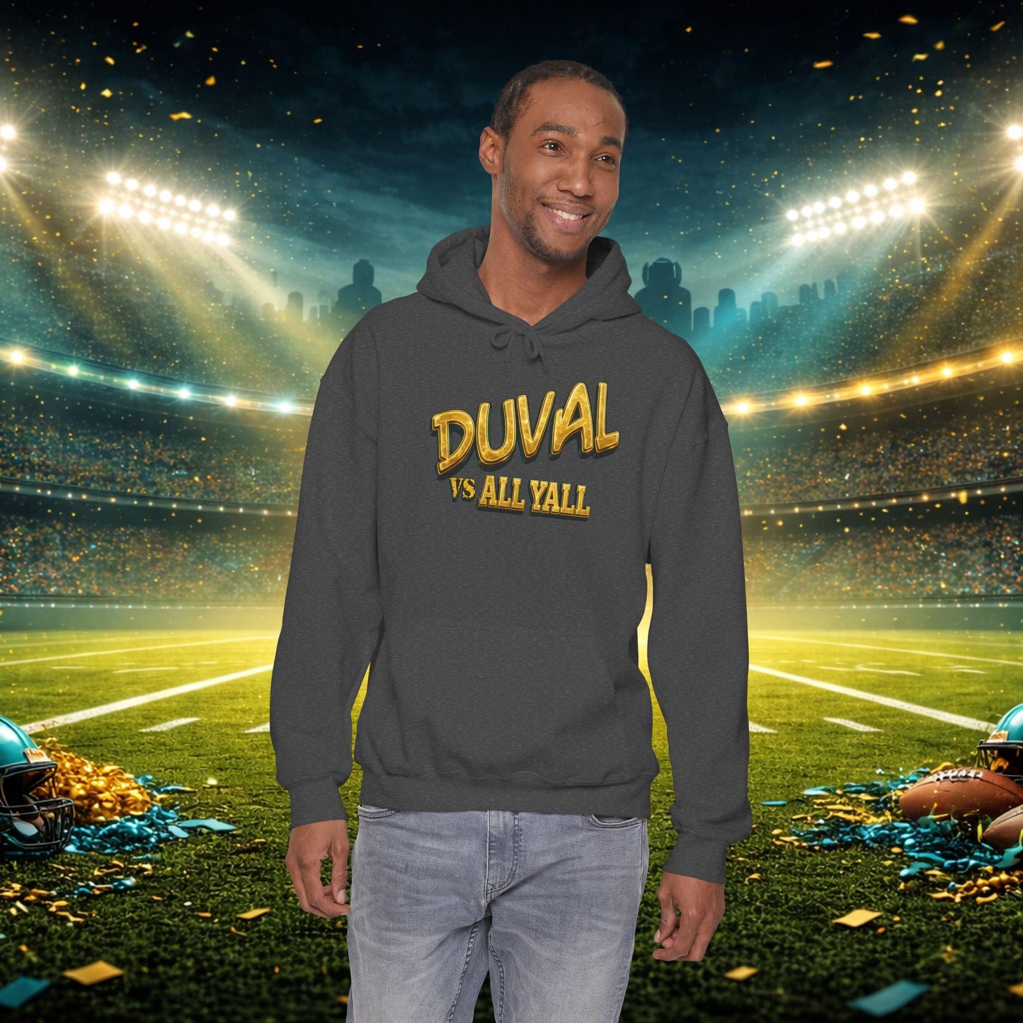 Duval vs All Y’all Hoodie — "Playoff Mode: Locked In" Football Fan Sweatshirt Printify