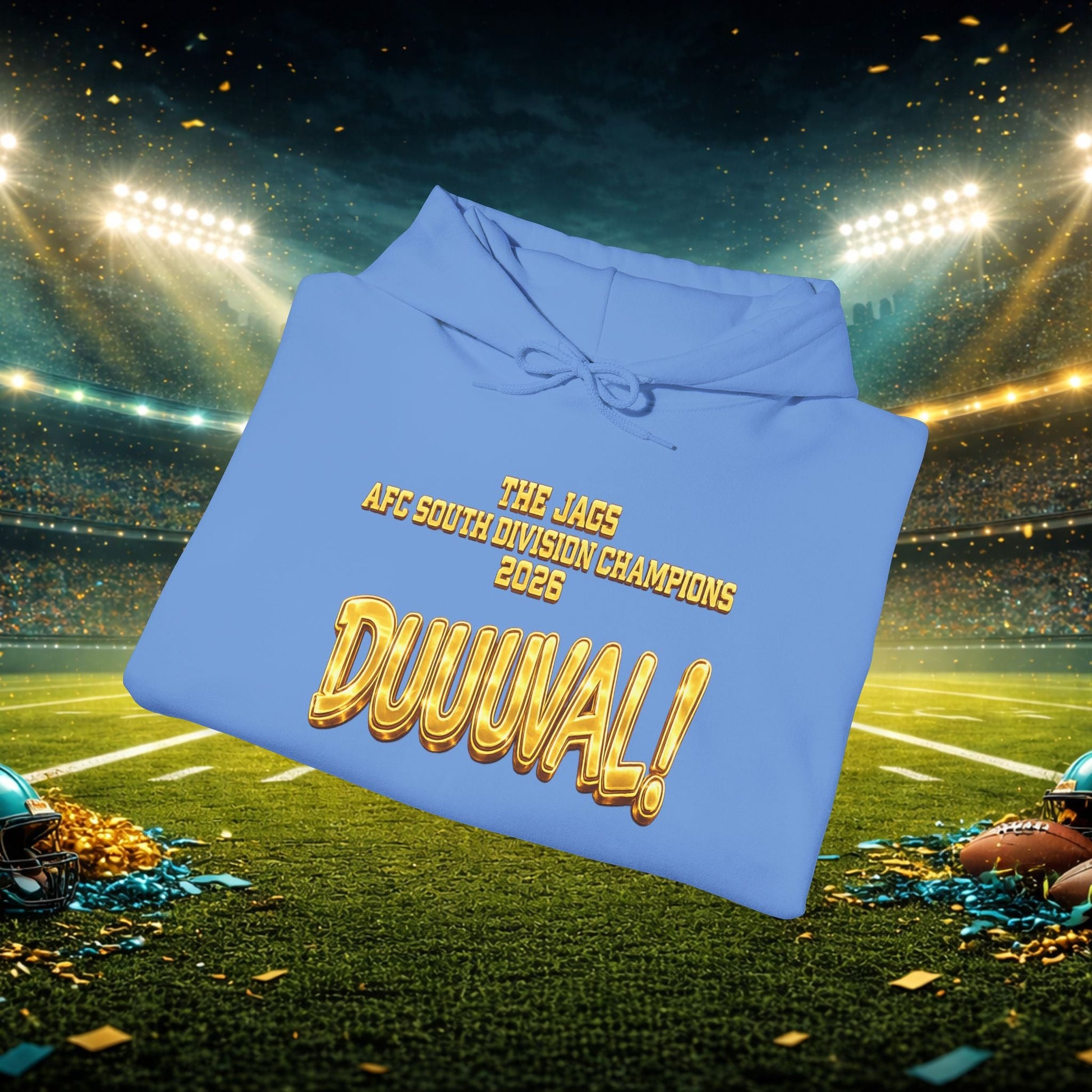 DUUUVAL Football Hoodie – "Locked In, Hunt Every Down" Team Pride Sweatshirt Printify