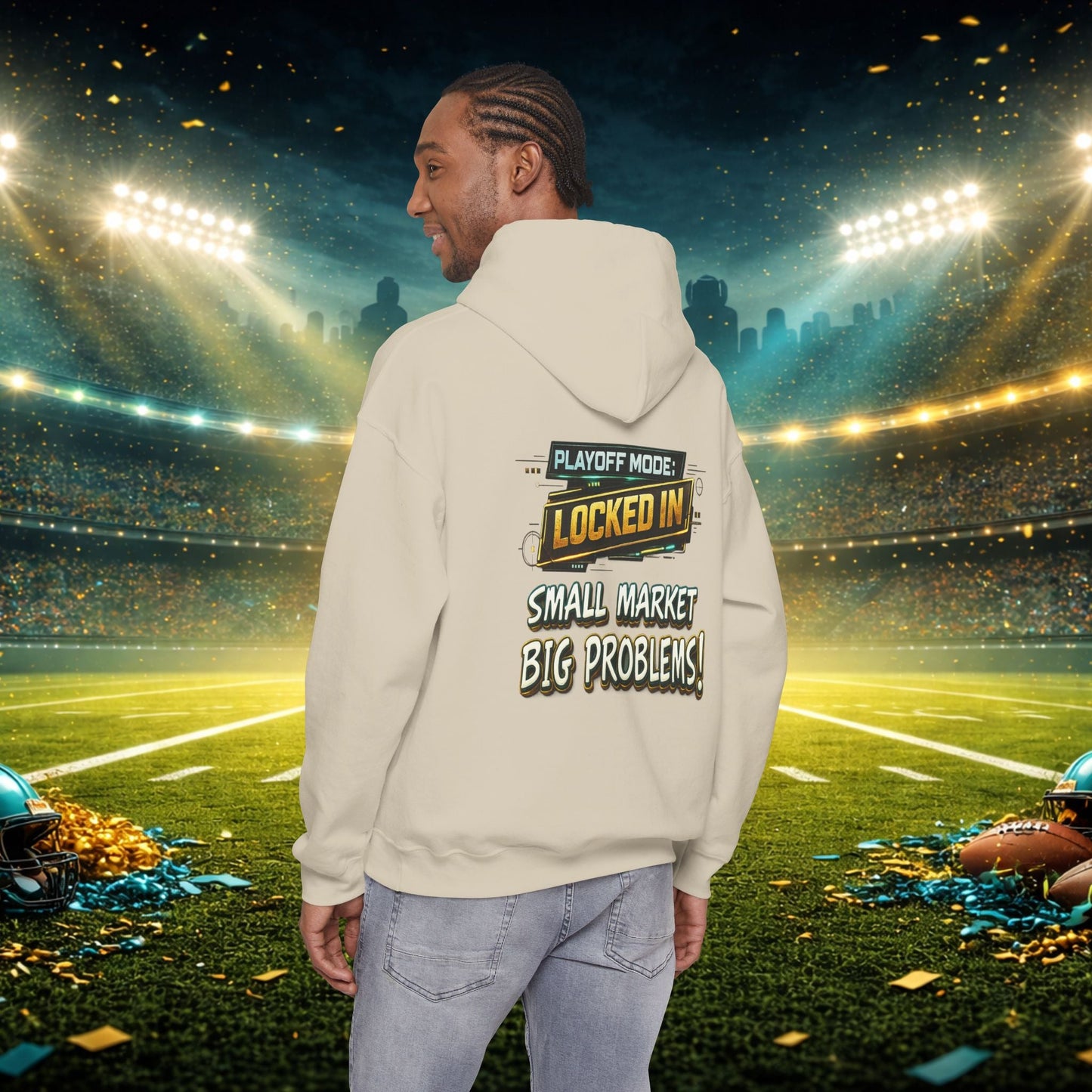 Duval vs All Y’all Hoodie — "Playoff Mode: Locked In" Football Fan Sweatshirt Printify
