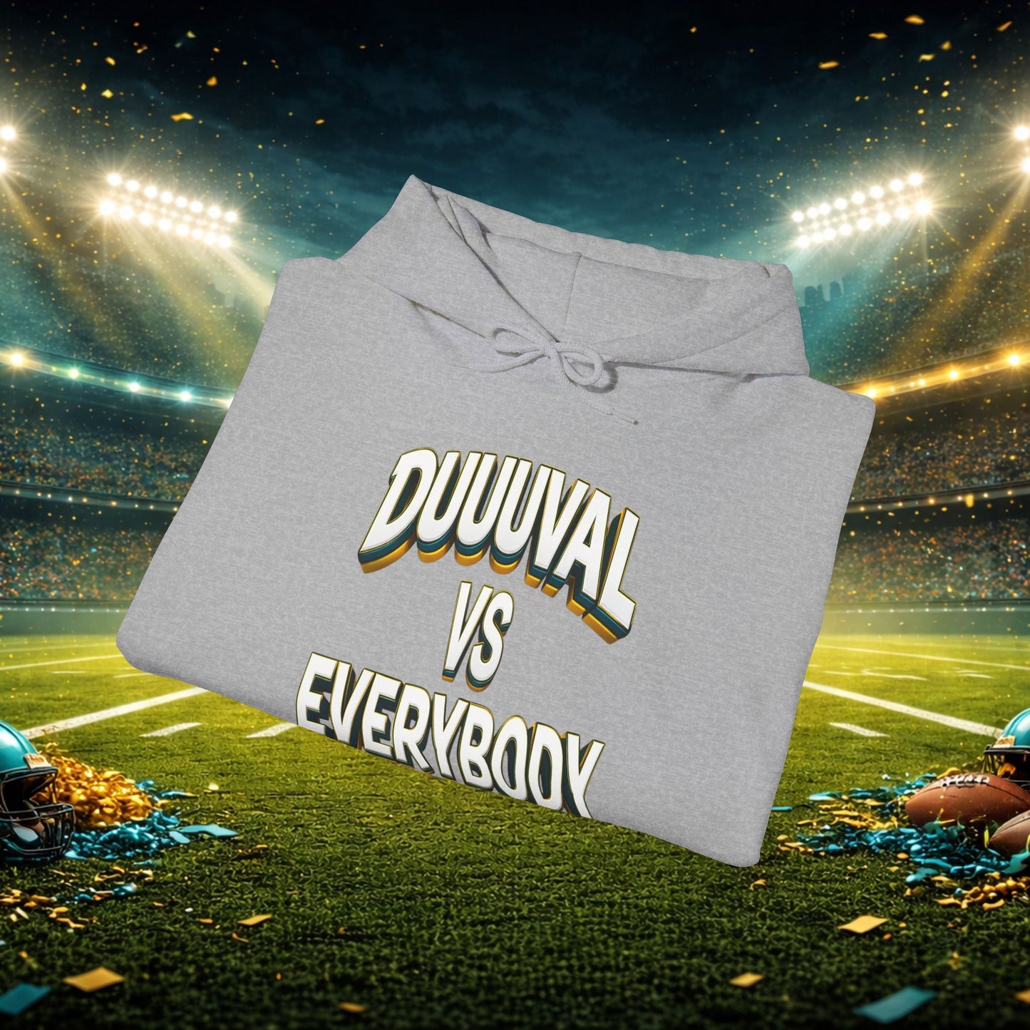Defend The Bank Hoodie — "DUUUVAL vs EVERYBODY" Jacksonville Streetwear Hoodie Printify